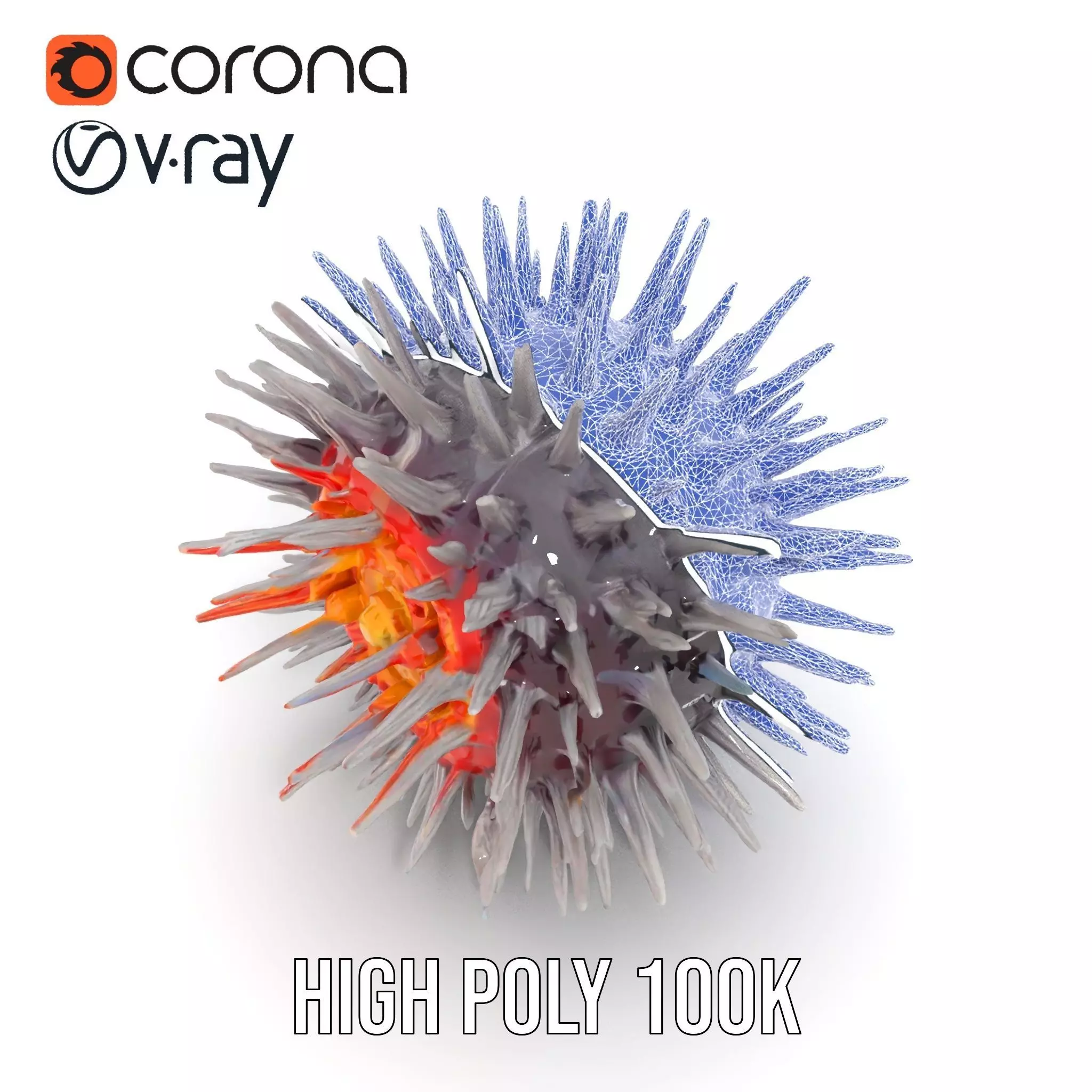 Spiky Red Orb model pack Low-poly 3D model_17