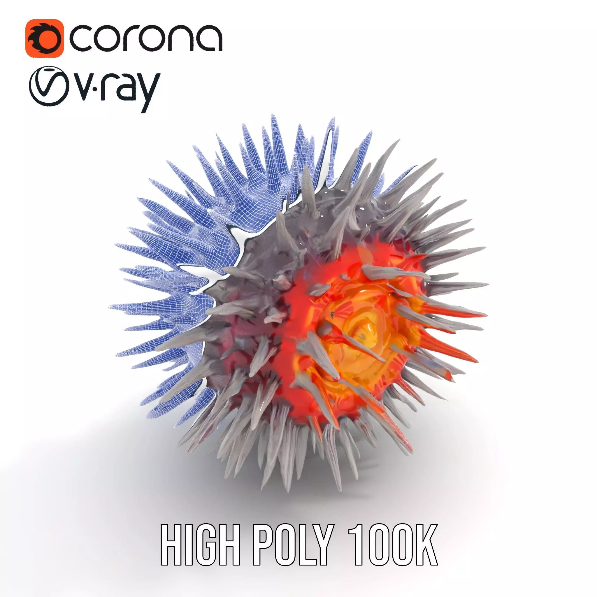 Spiky Red Orb model pack Low-poly 3D model_23