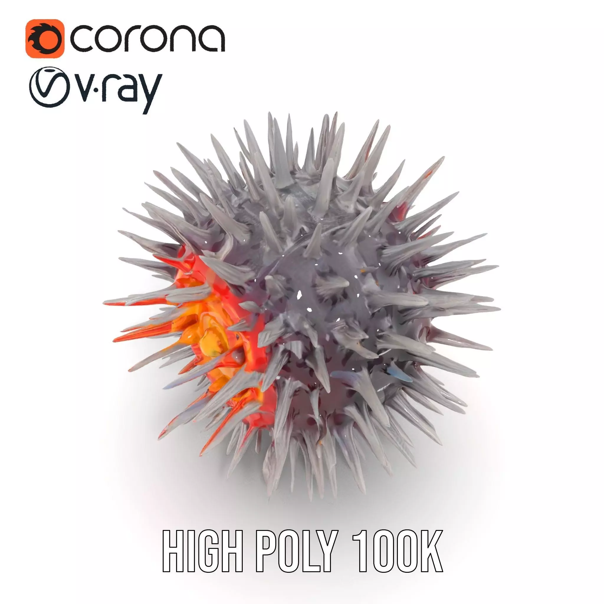 Spiky Red Orb model pack Low-poly 3D model_31