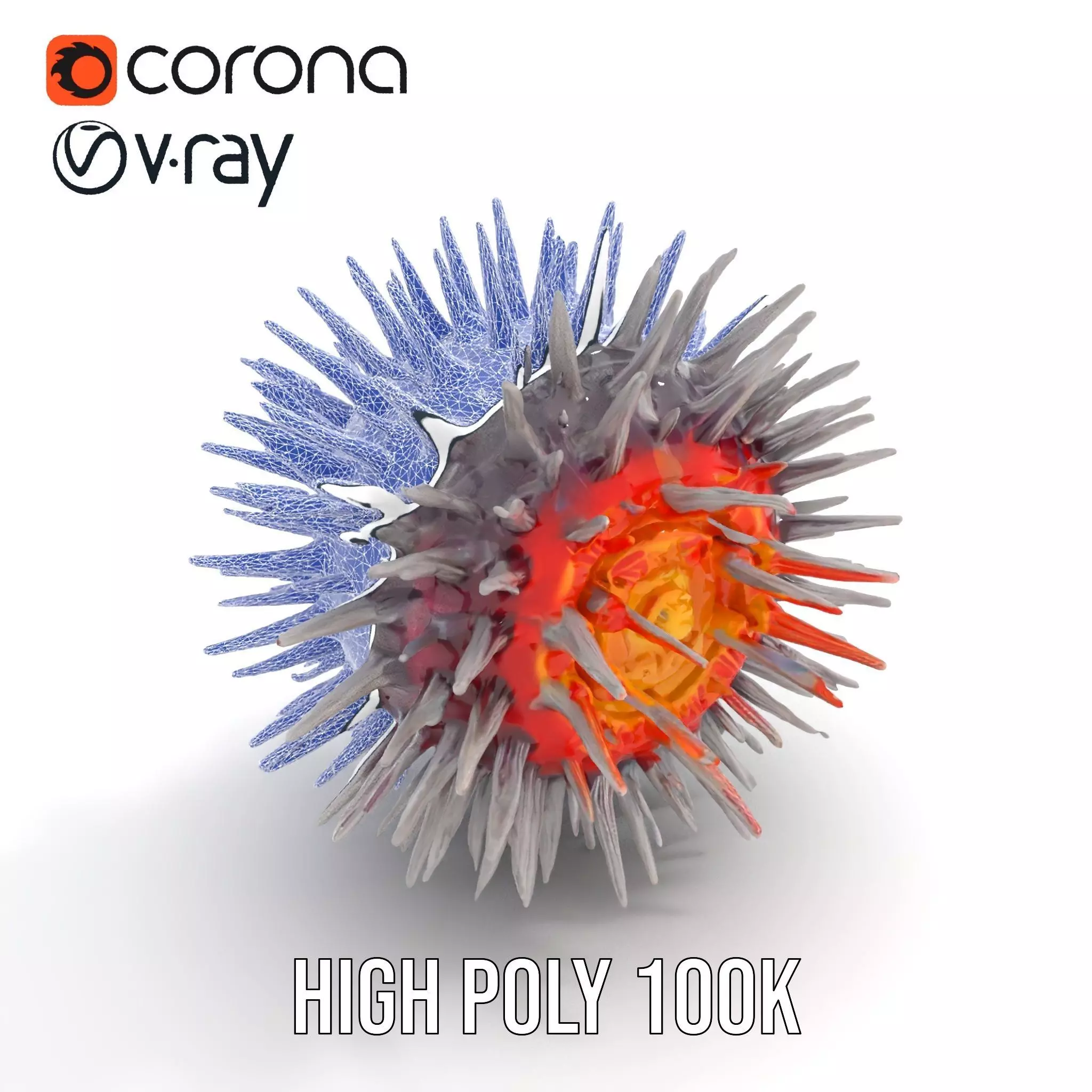 Spiky Red Orb model pack Low-poly 3D model_7