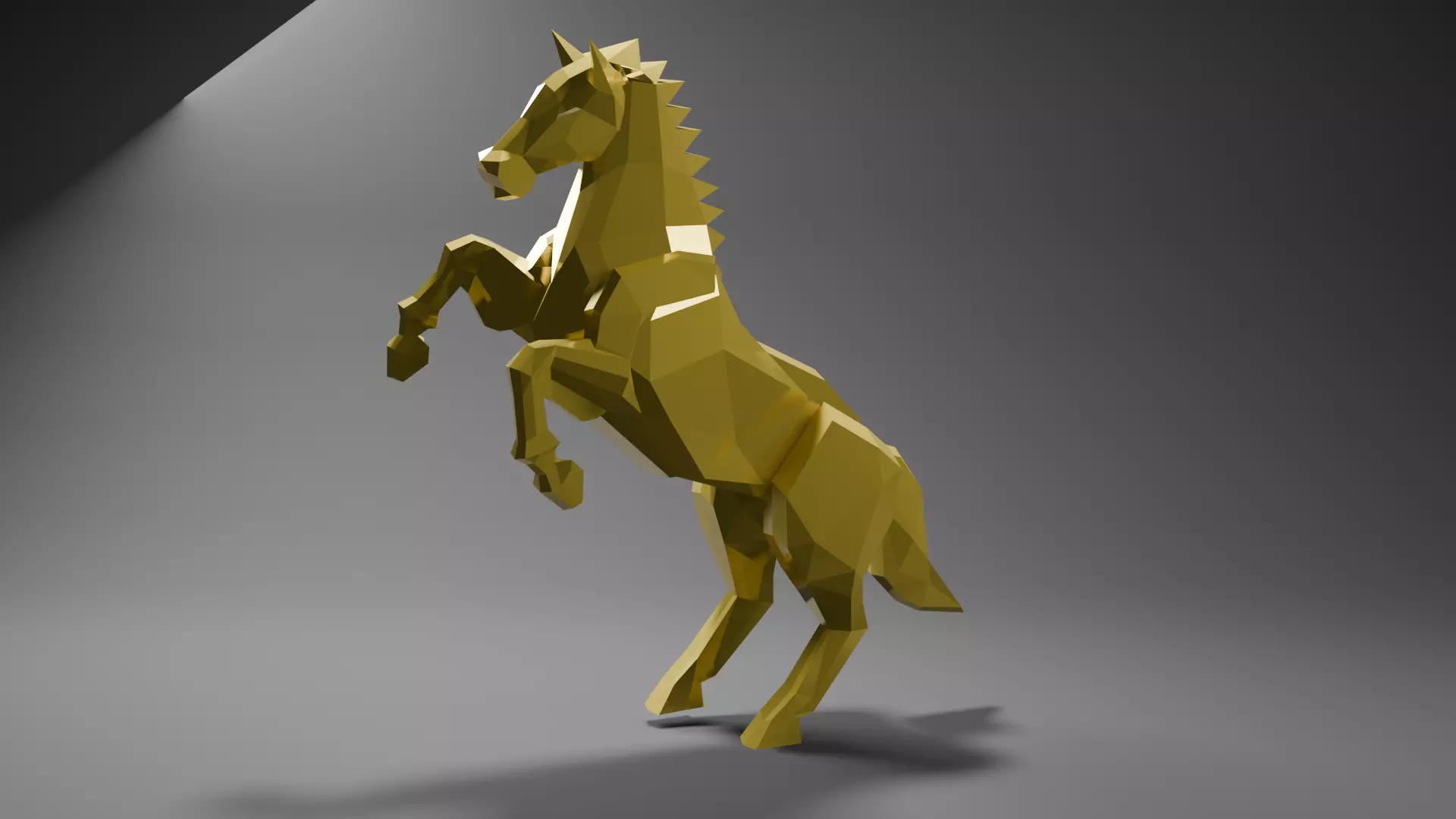 Low-Poly War Horse Rig-Ready Action Mount Low-poly 3D model_0