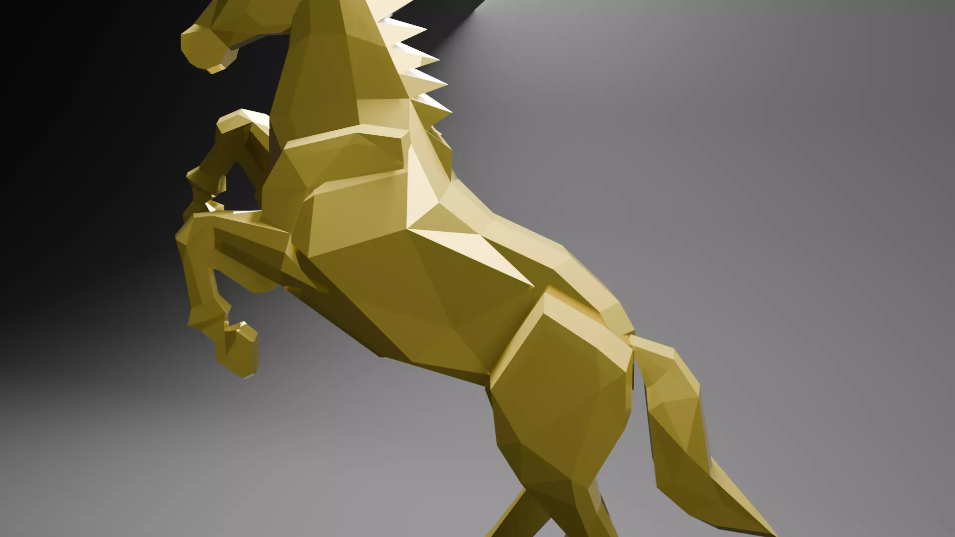 Low-Poly War Horse Rig-Ready Action Mount Low-poly 3D model_2
