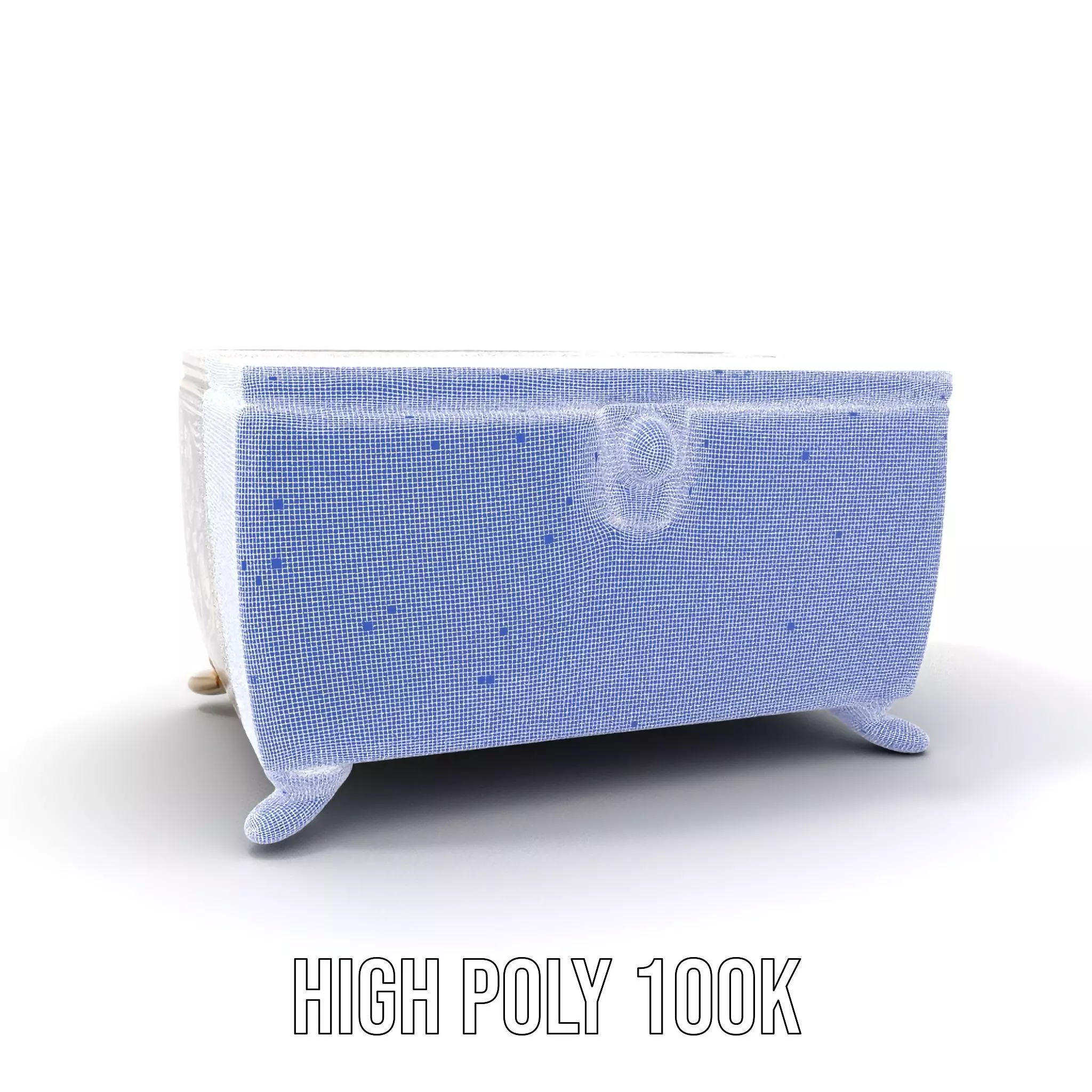 Ornate Silver Jewelry Box model pack Low-poly 3D model_4