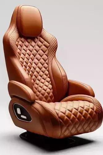 Luxury Car Seat 3D Premium Brown Leather Racing Seat