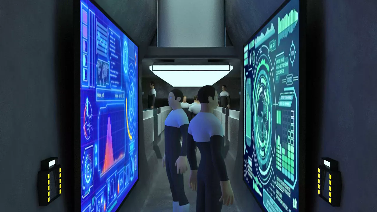 Futuristic Track Drive Battle Tank 3D model_6