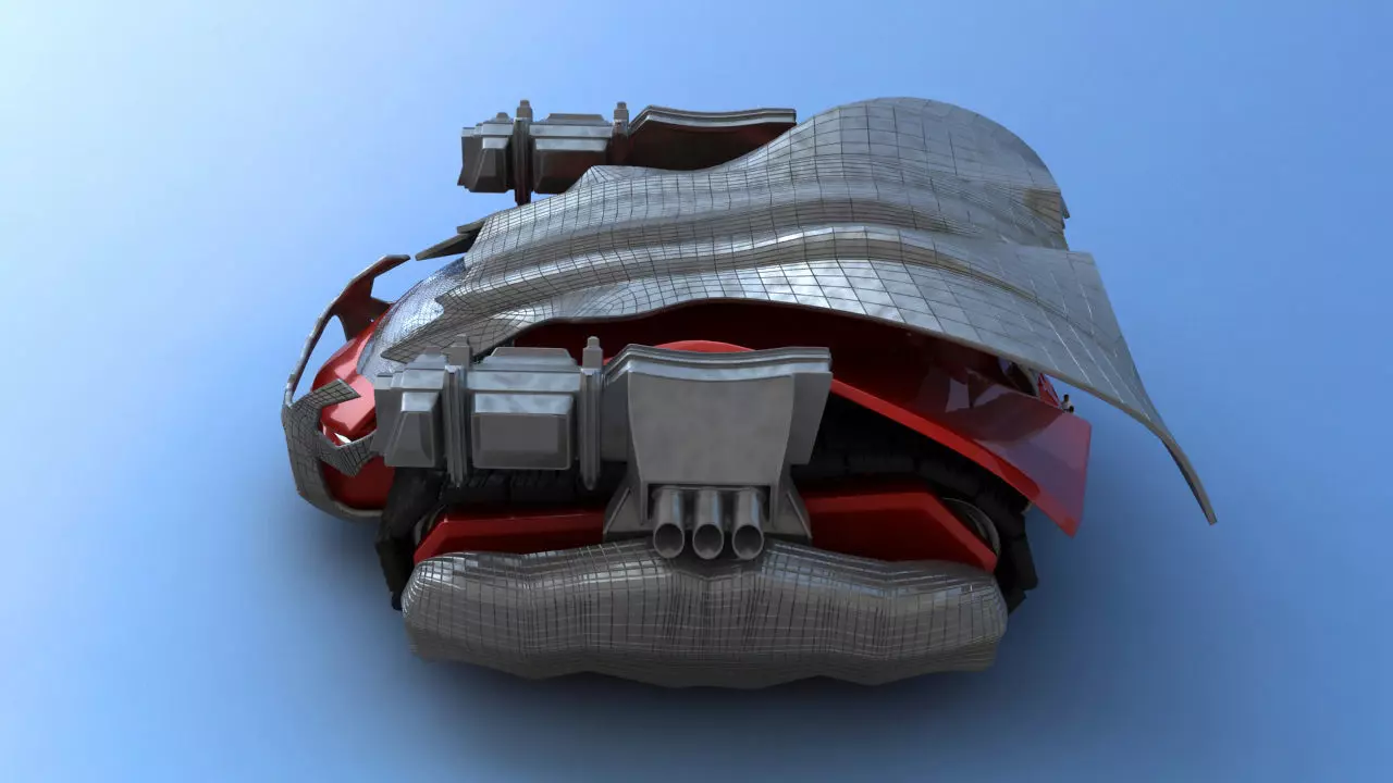 Futuristic Track Drive Battle Tank 3D model_27