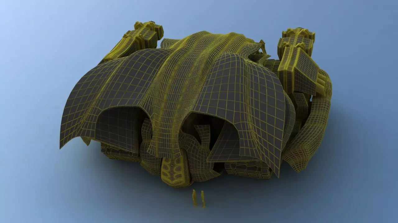 Futuristic Track Drive Battle Tank 3D model_35