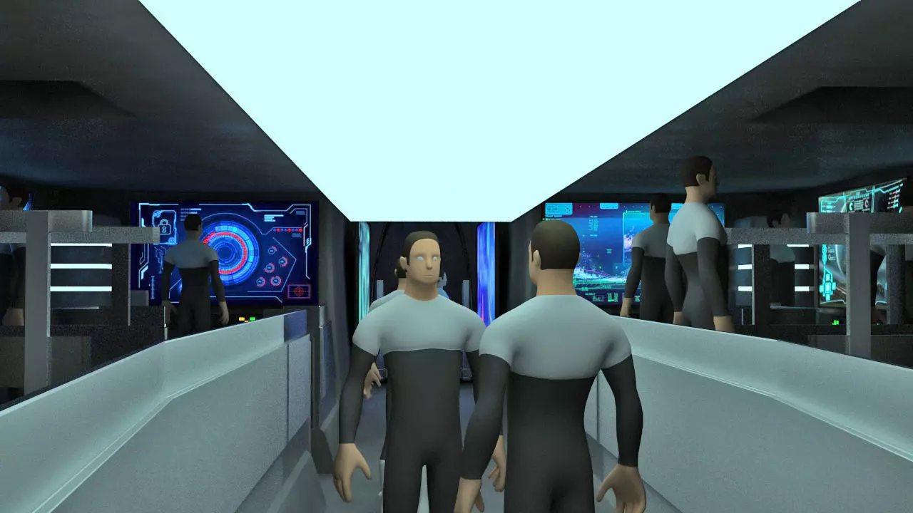 Futuristic Track Drive Battle Tank 3D model_10