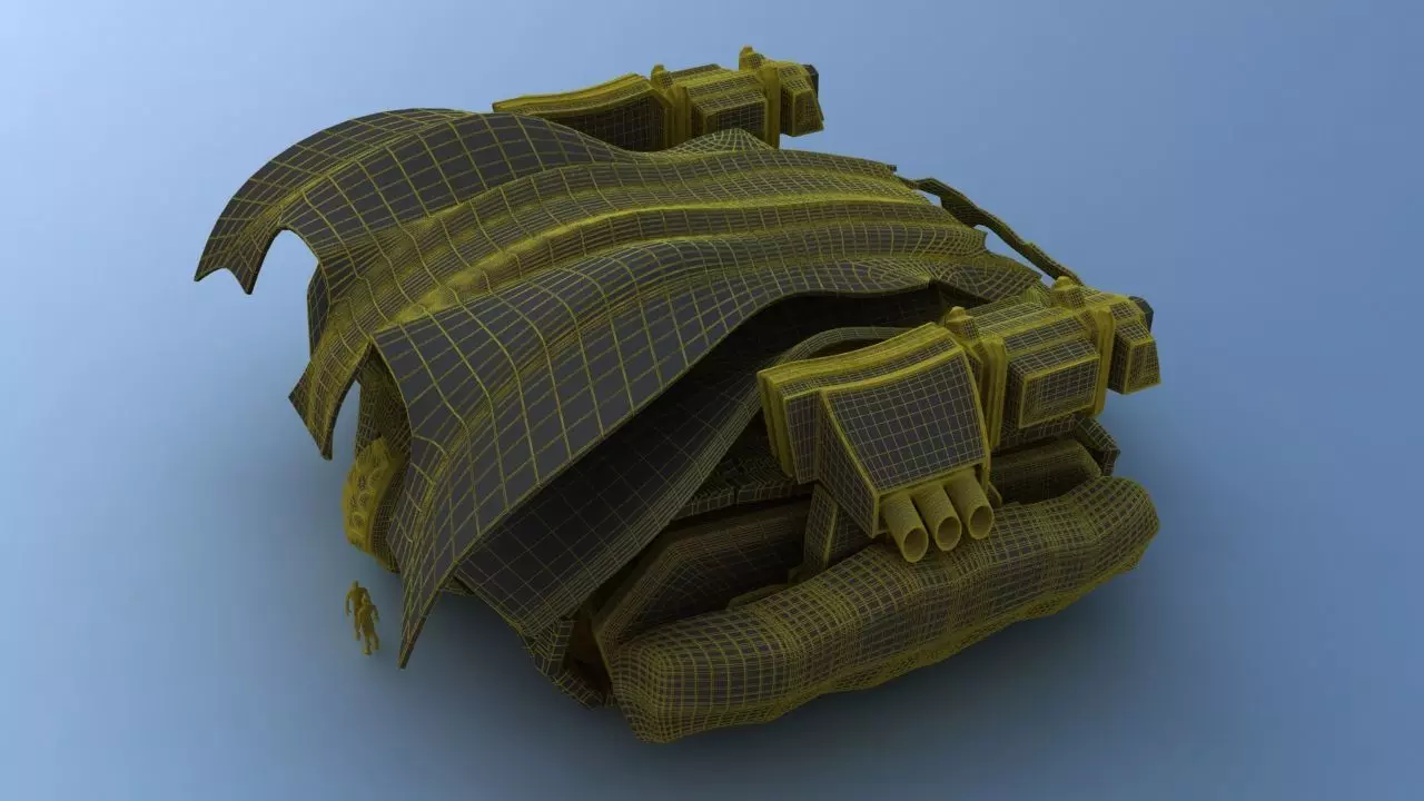 Futuristic Track Drive Battle Tank 3D model_34