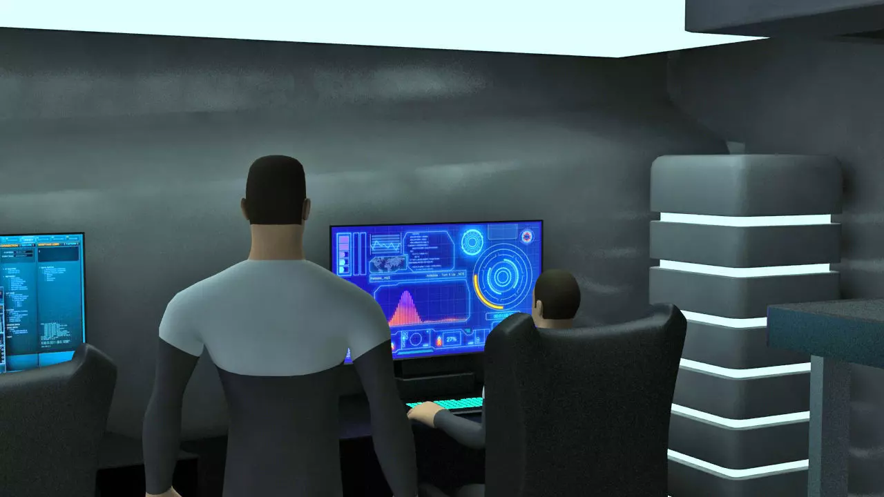 Futuristic Track Drive Battle Tank 3D model_12