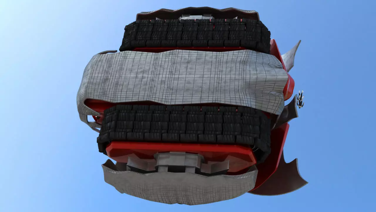 Futuristic Track Drive Battle Tank 3D model_30