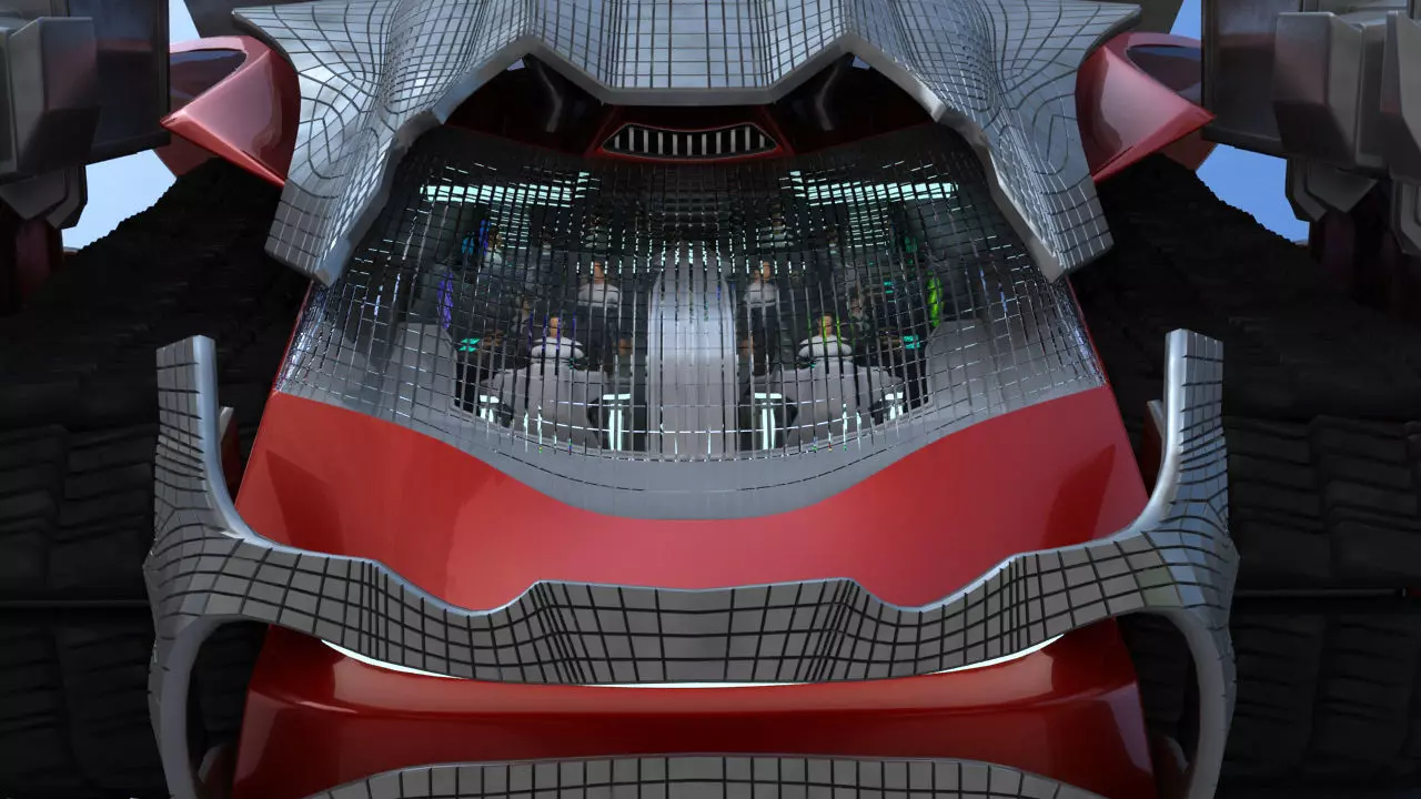 Futuristic Track Drive Battle Tank 3D model_31