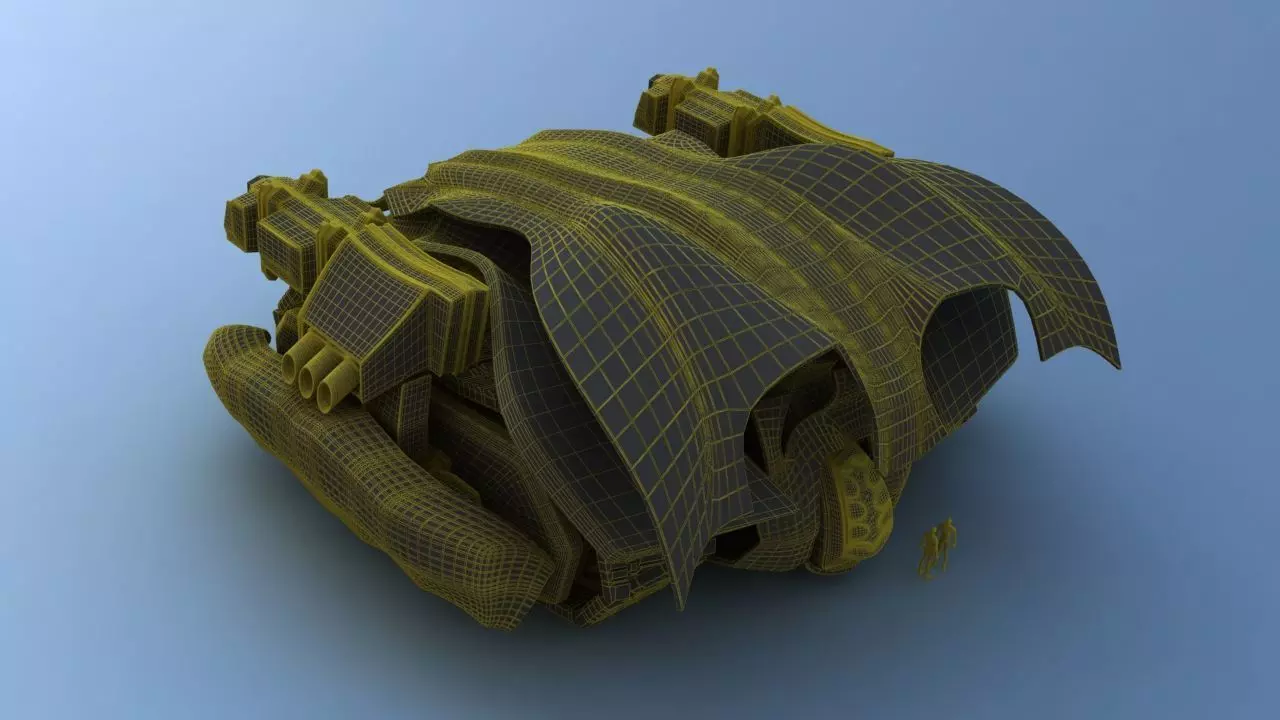 Futuristic Track Drive Battle Tank 3D model_36