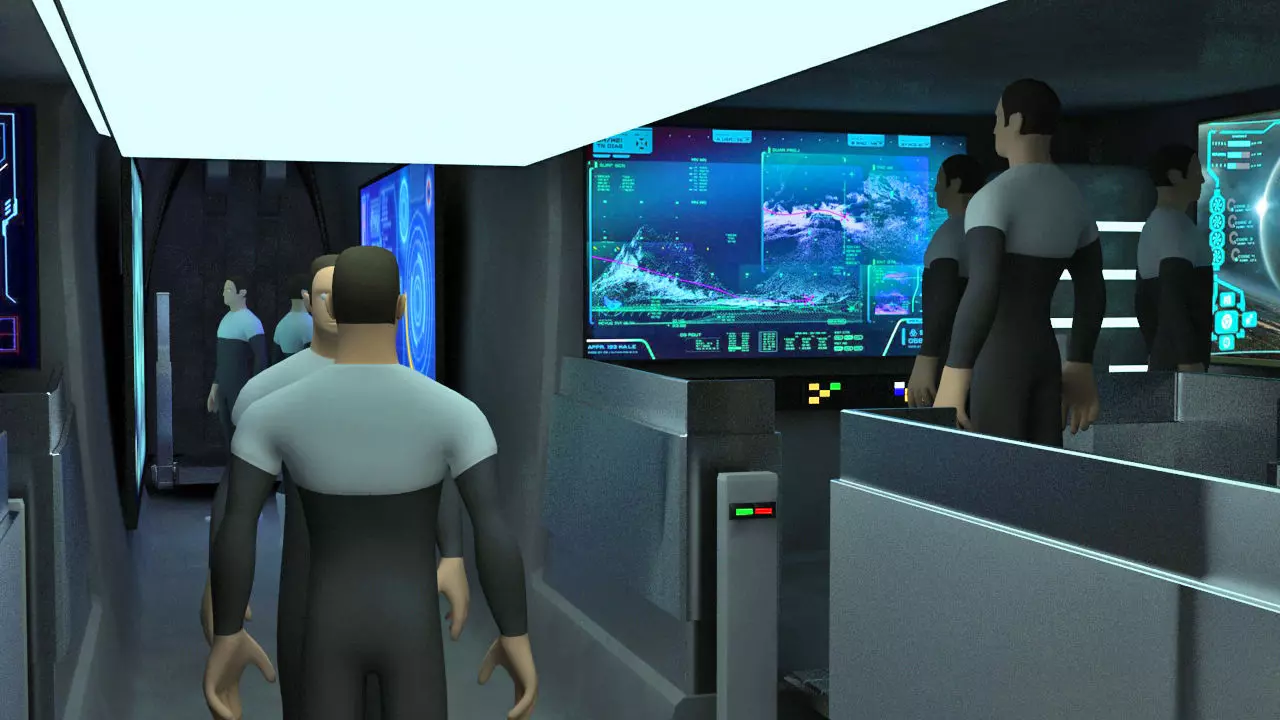 Futuristic Track Drive Battle Tank 3D model_9