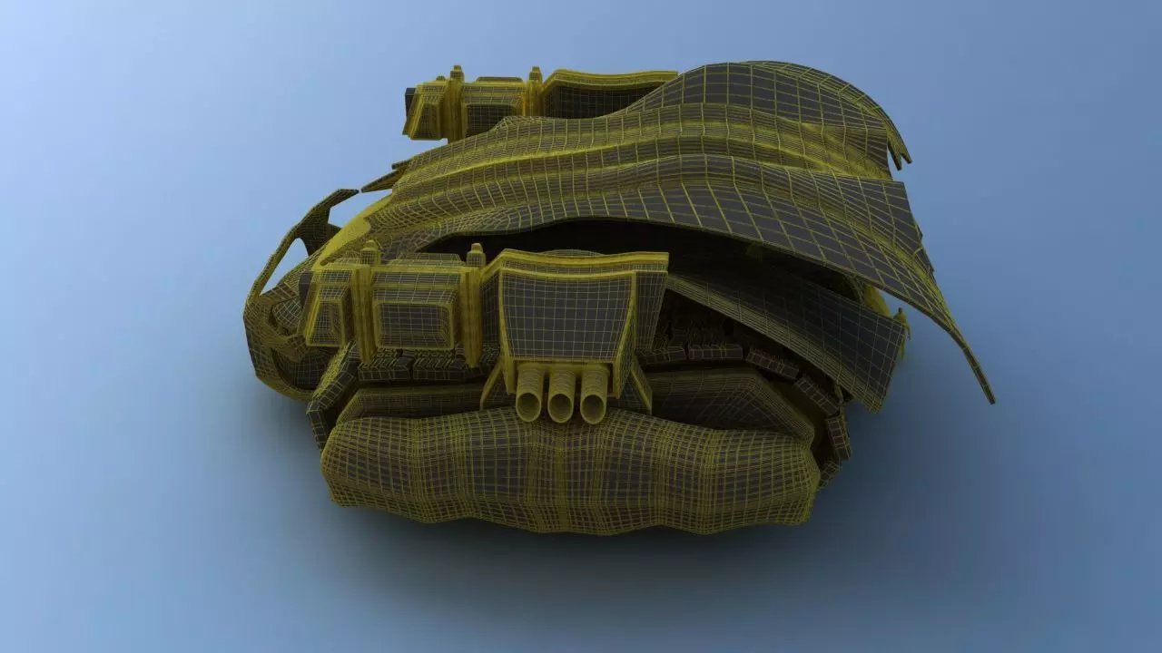 Futuristic Track Drive Battle Tank 3D model_37