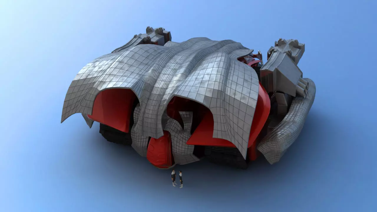 Futuristic Track Drive Battle Tank 3D model_25