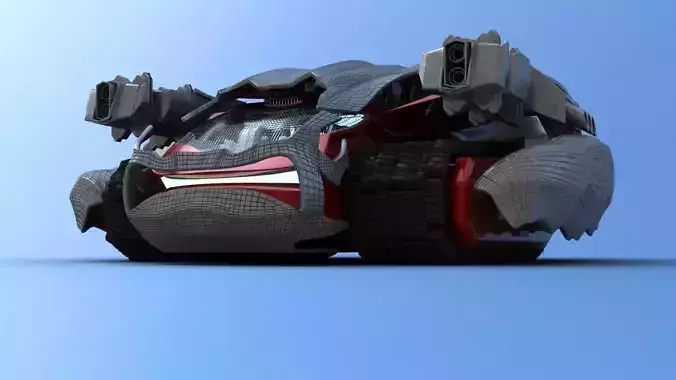 Futuristic Track Drive Battle Tank 3D model