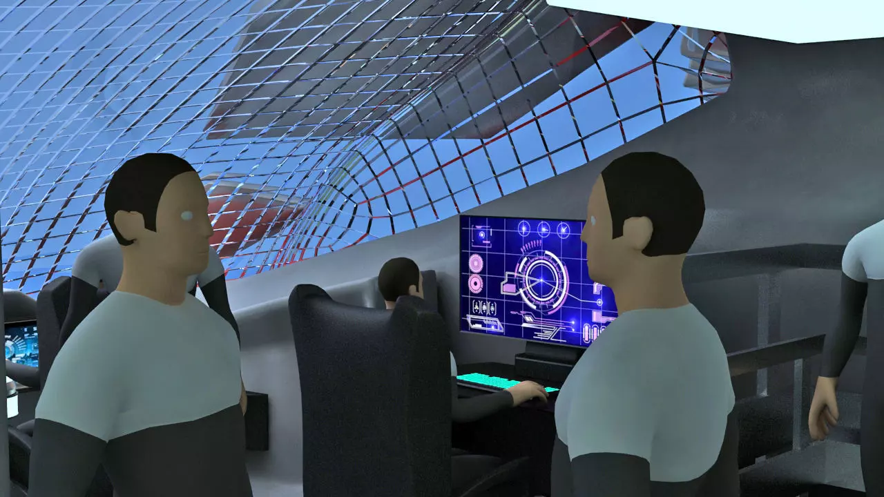 Futuristic Track Drive Battle Tank 3D model_14