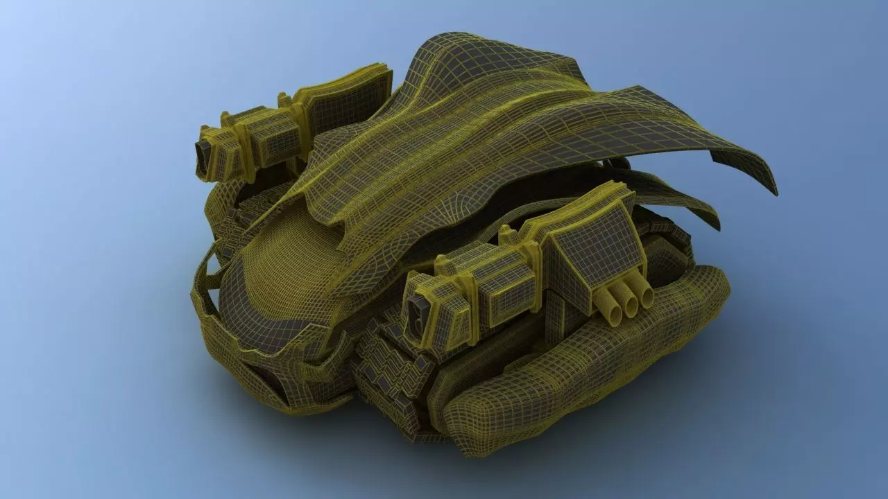 Futuristic Track Drive Battle Tank 3D model_38