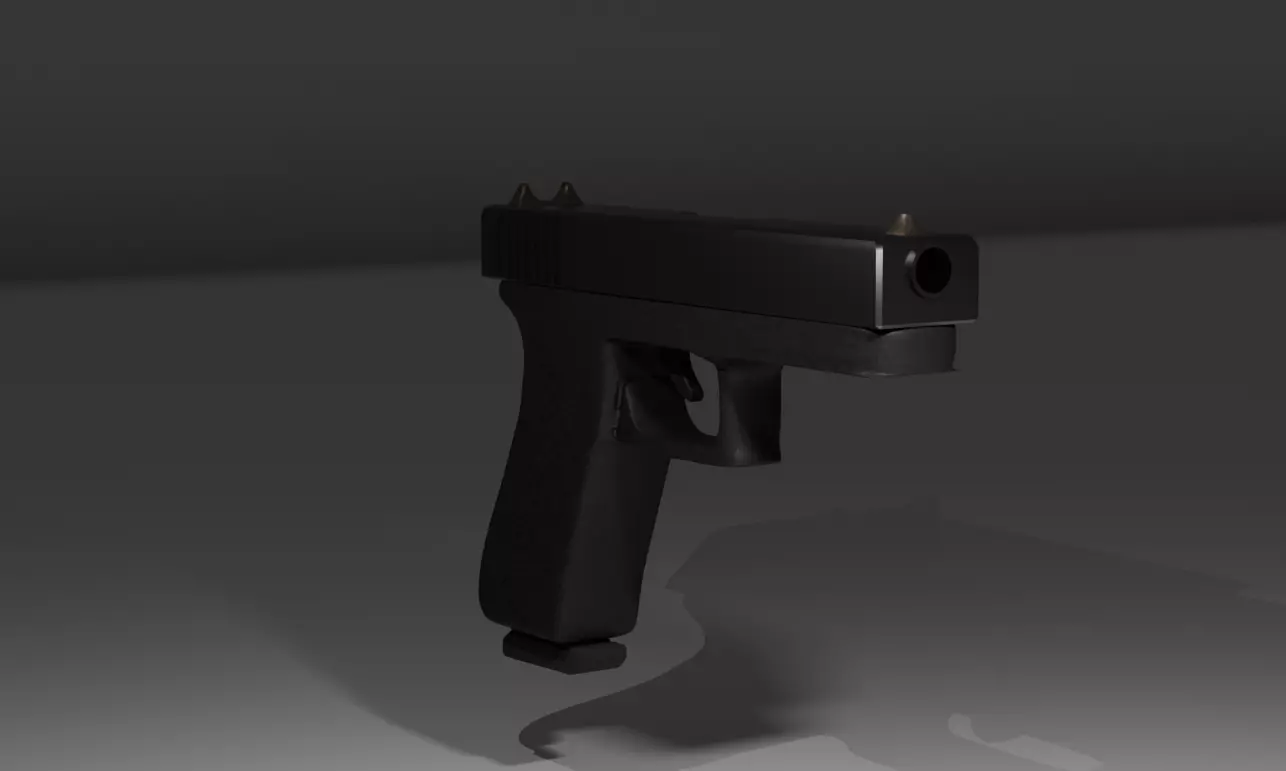 Glock 17 Pistol low poly cheap Low-poly 3D model_3