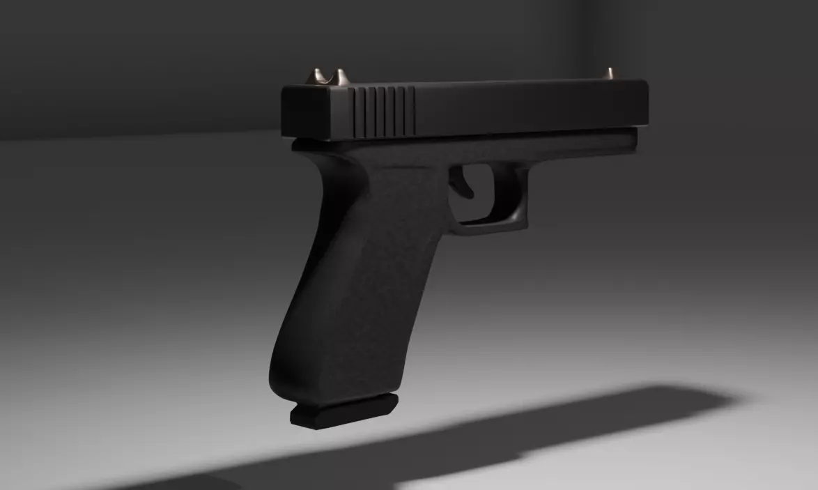 Glock 17 Pistol low poly cheap Low-poly 3D model_4