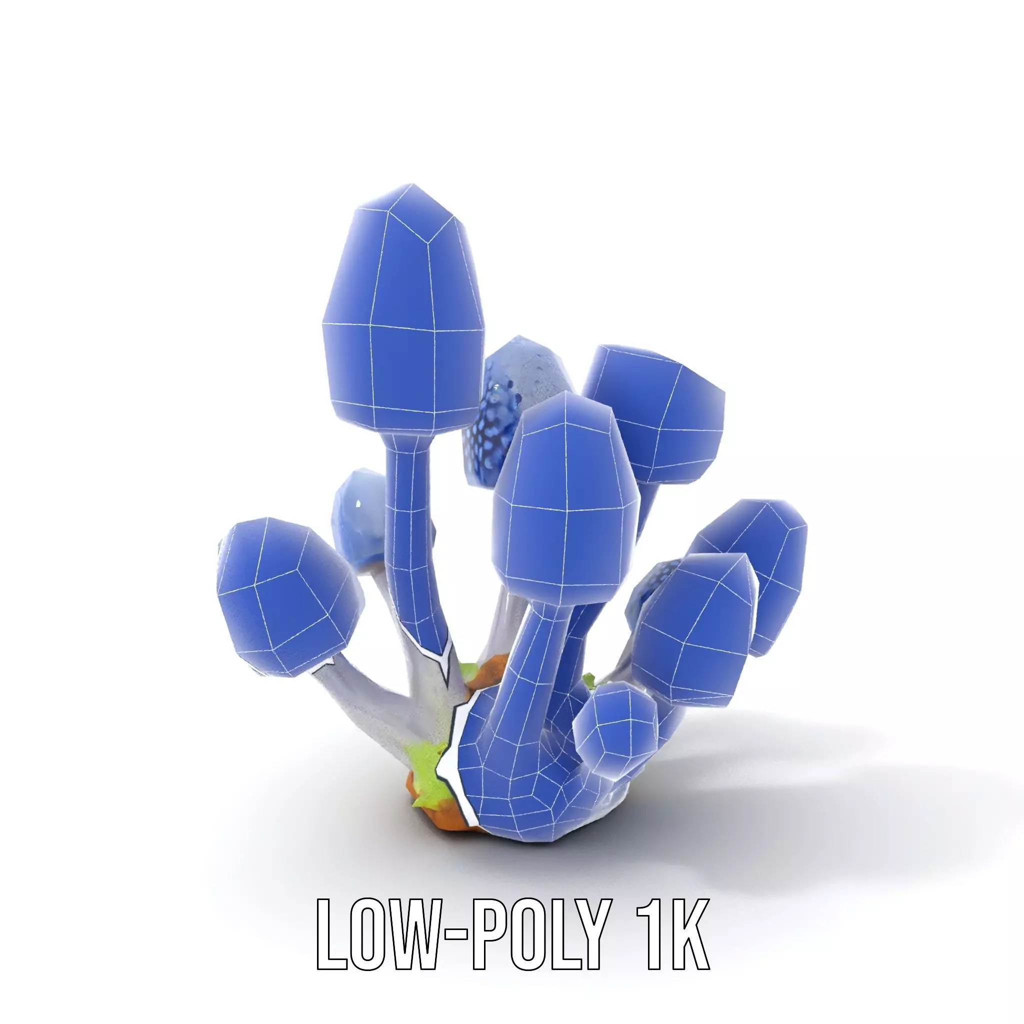 Blue Fuzzy Mushroom model pack Low-poly 3D model_31