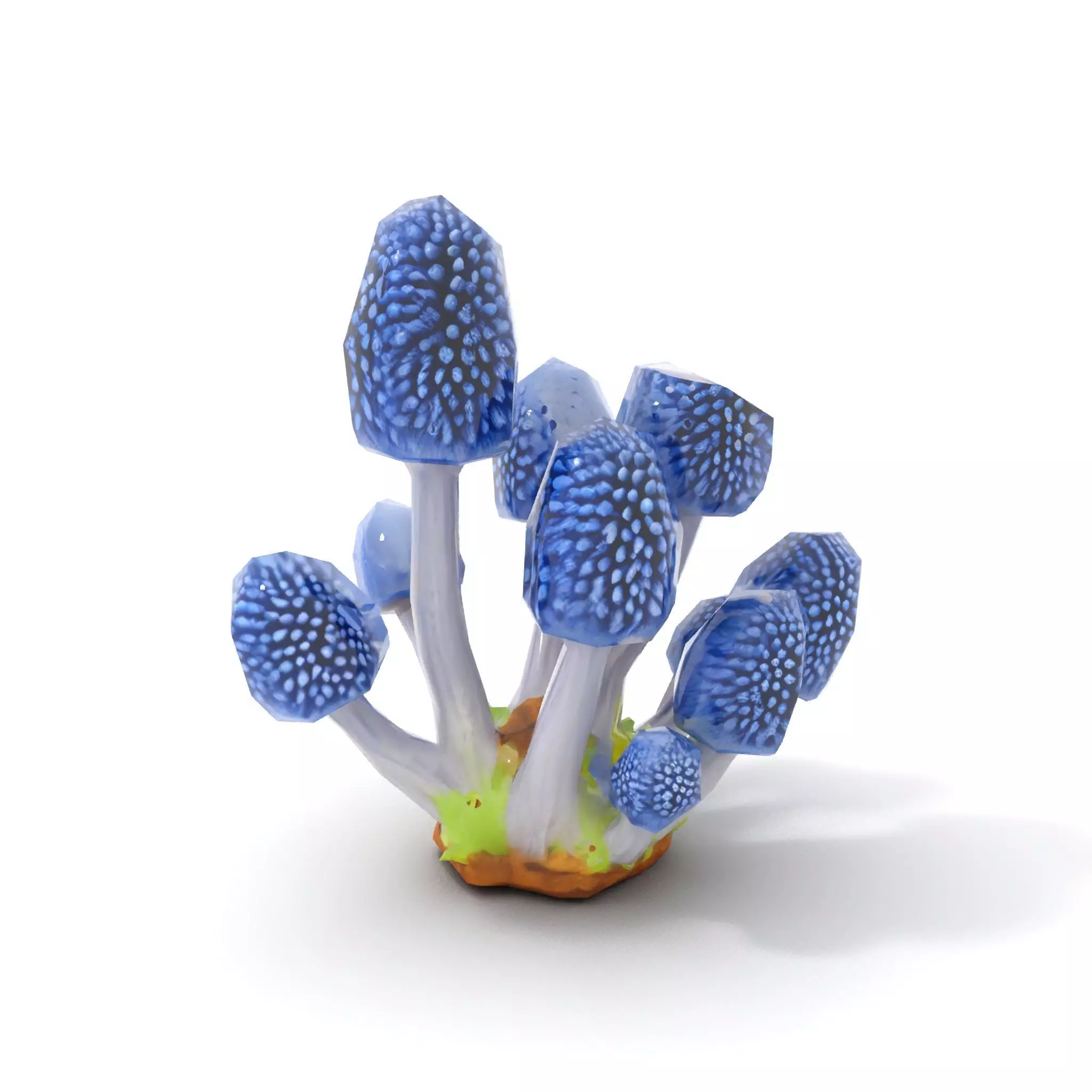Blue Fuzzy Mushroom model pack Low-poly 3D model_9