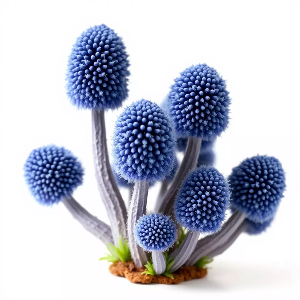 Blue Fuzzy Mushroom model pack Low-poly 3D model_2