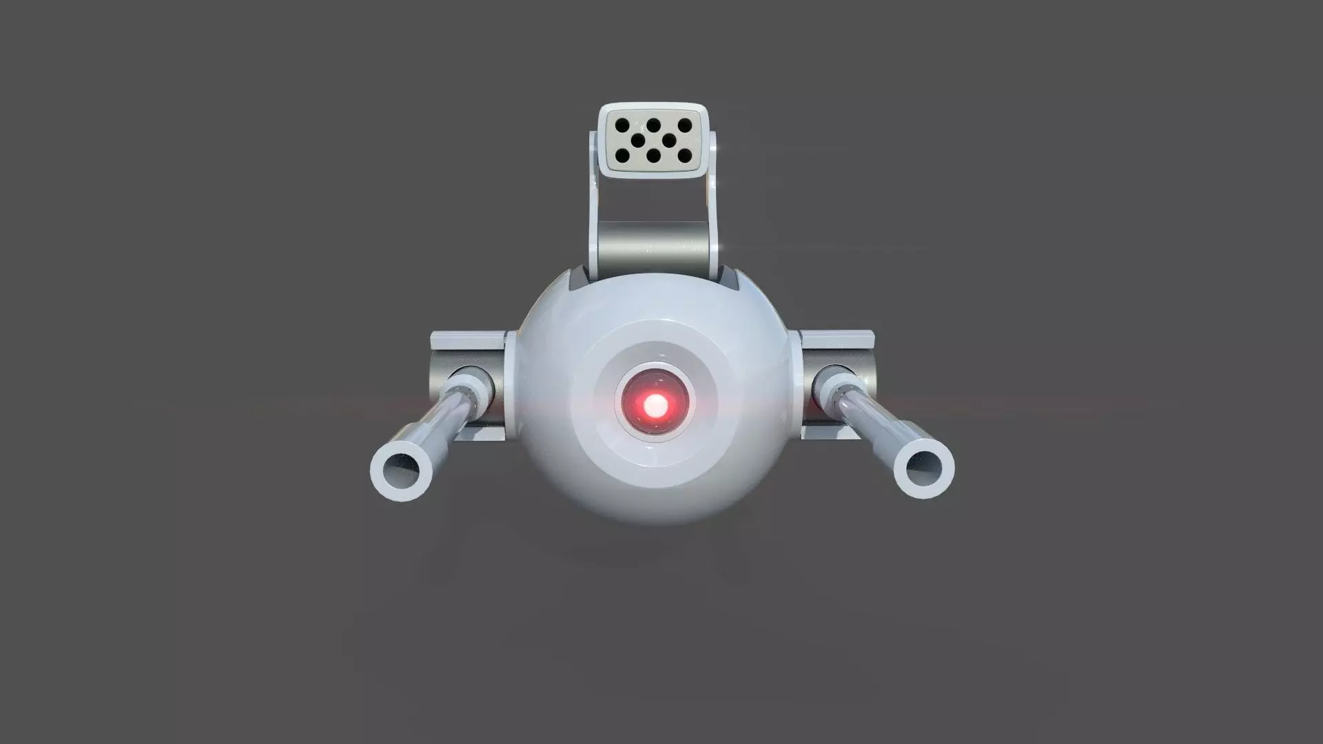Rigged Lowpoly Mech Spherical Fighter Drone Low-poly 3D model_9