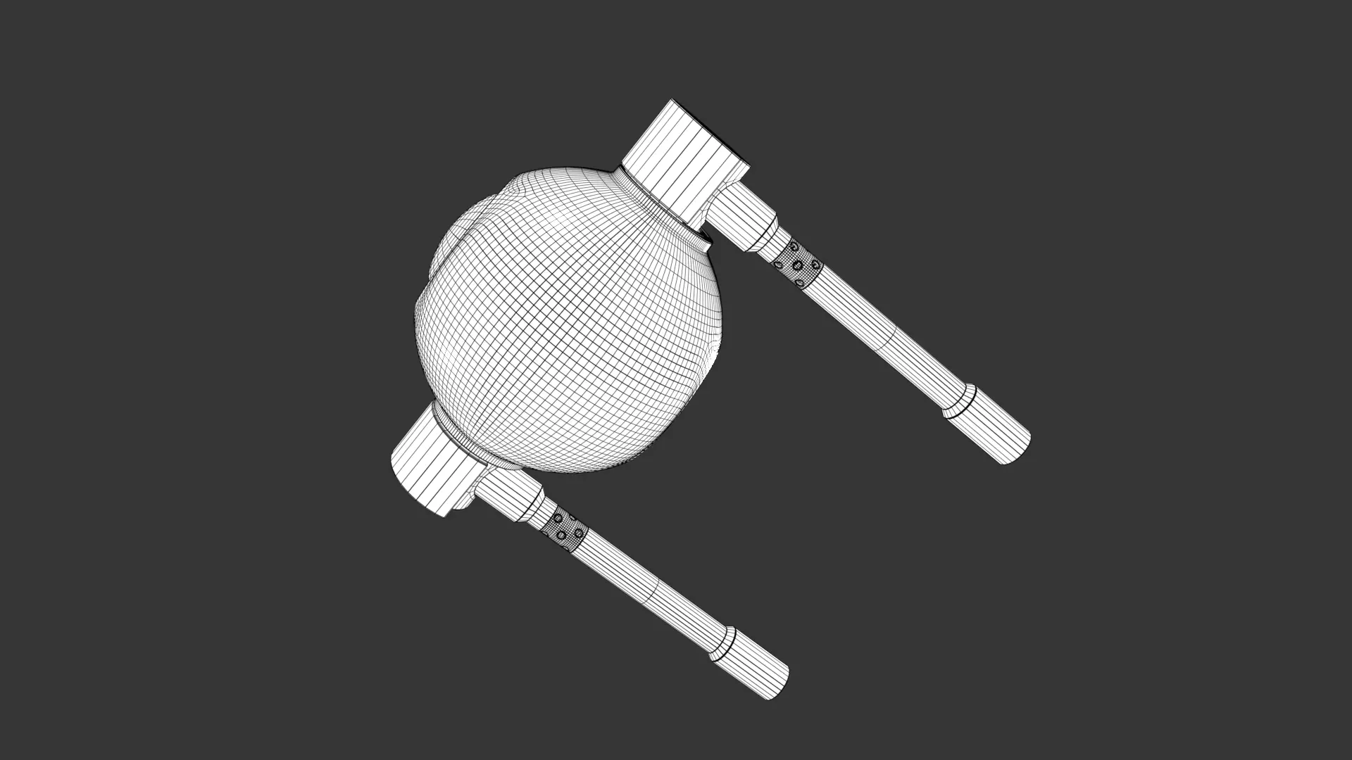 Rigged Lowpoly Mech Spherical Fighter Drone Low-poly 3D model_19