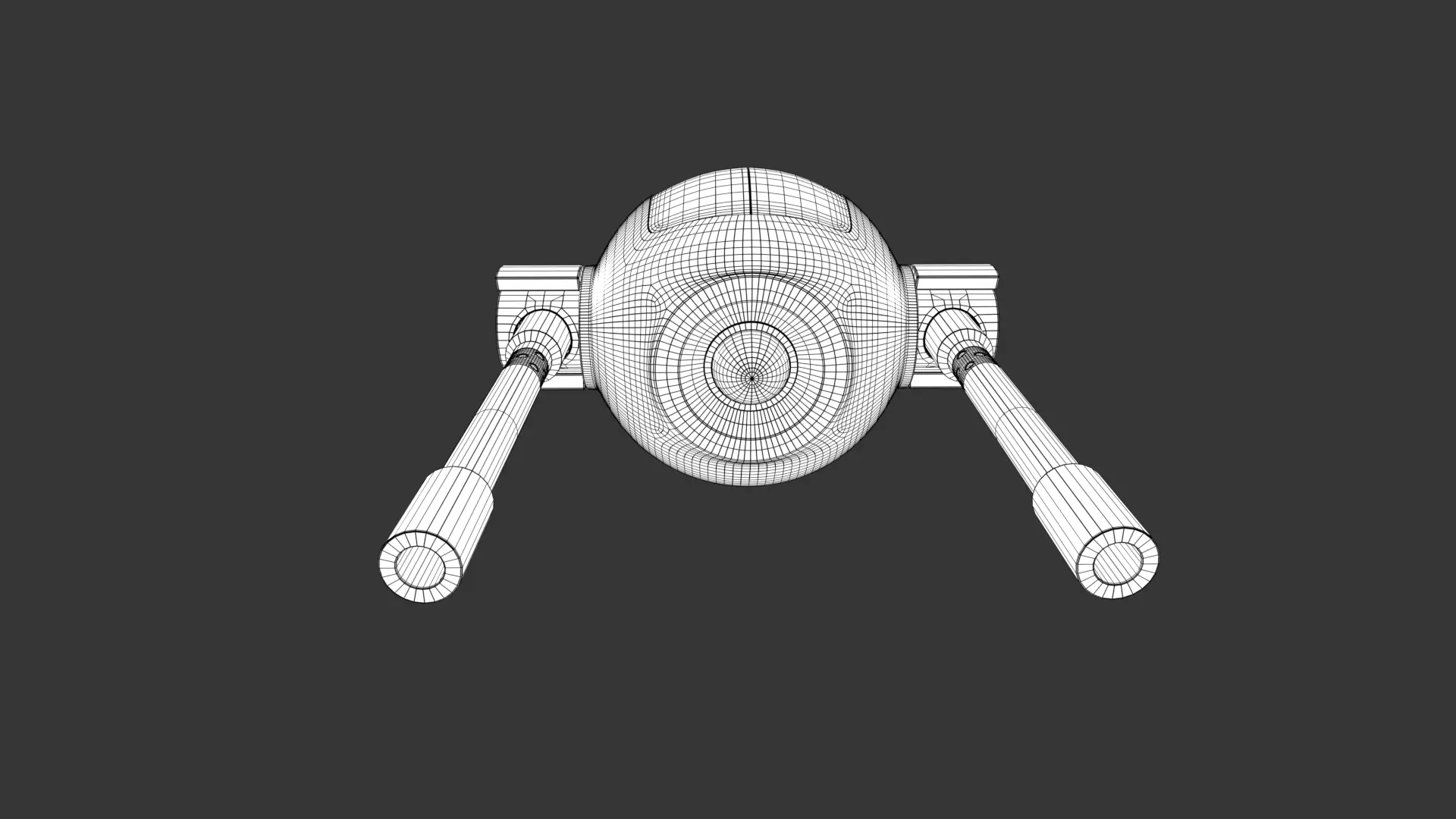 Rigged Lowpoly Mech Spherical Fighter Drone Low-poly 3D model_14