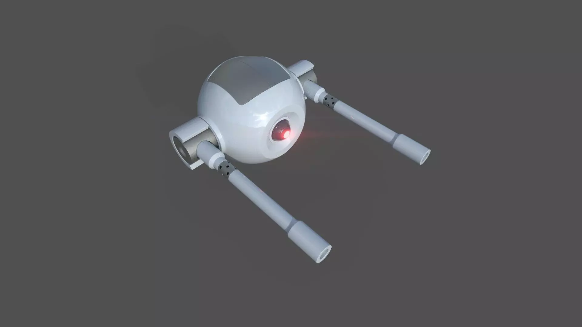 Rigged Lowpoly Mech Spherical Fighter Drone Low-poly 3D model_3