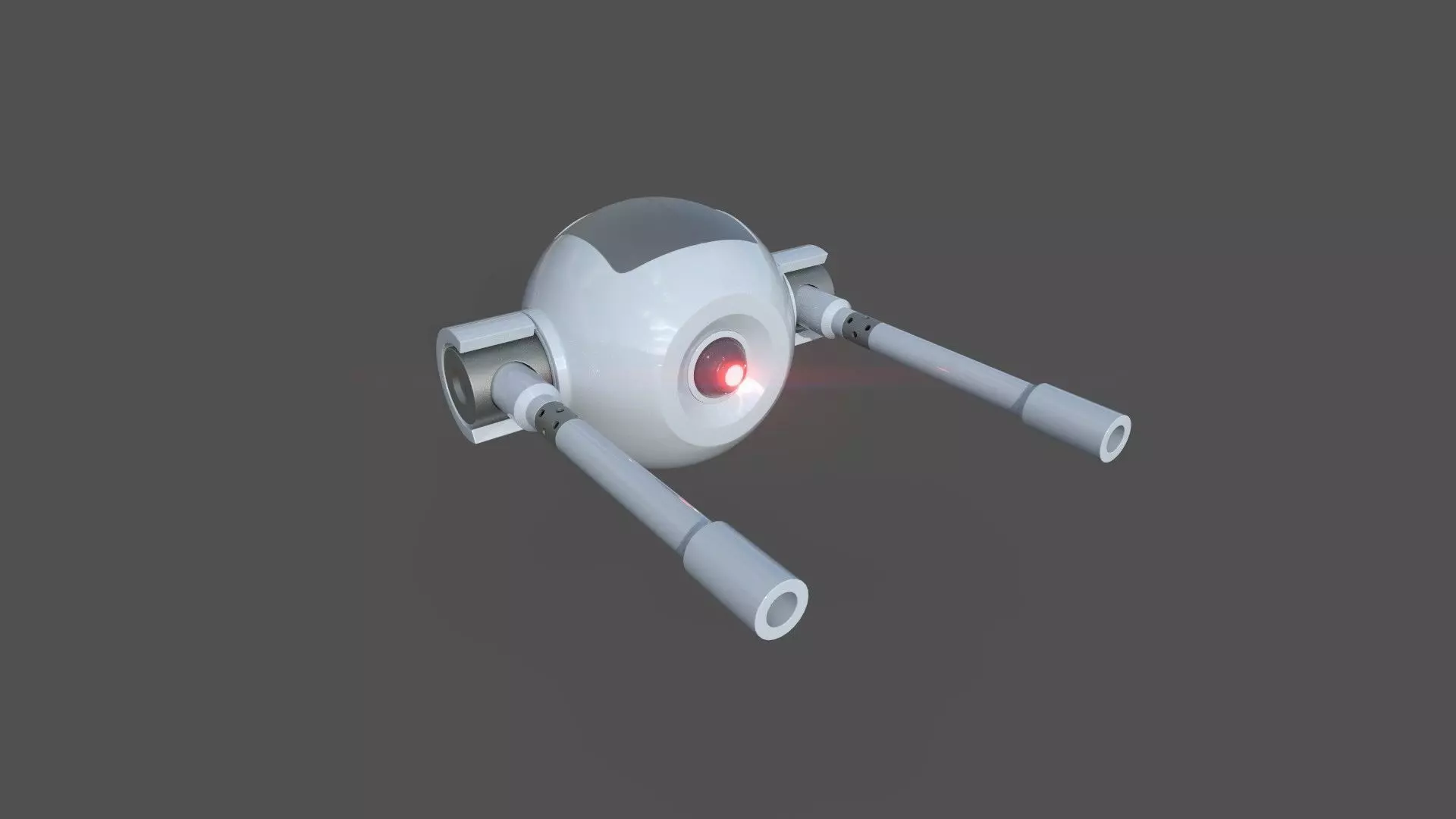 Rigged Lowpoly Mech Spherical Fighter Drone Low-poly 3D model_2