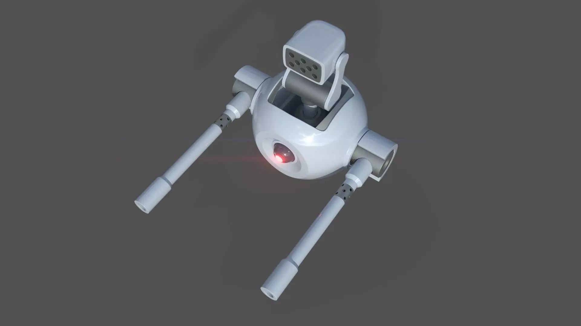 Rigged Lowpoly Mech Spherical Fighter Drone Low-poly 3D model_10