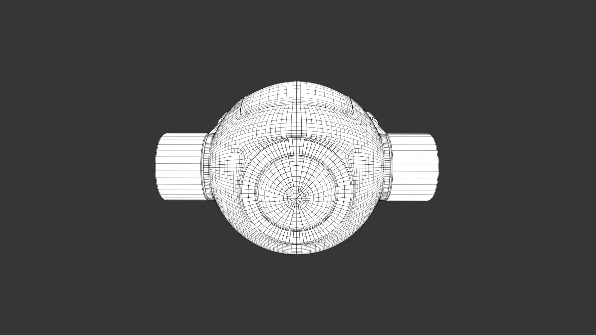 Rigged Lowpoly Mech Spherical Fighter Drone Low-poly 3D model_17