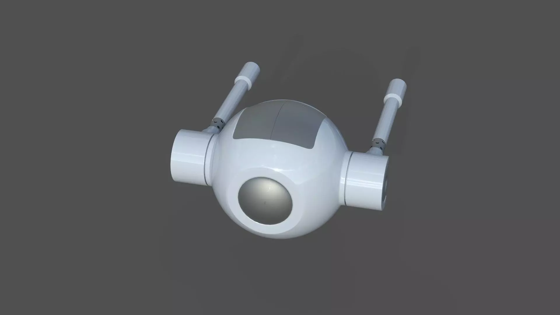Rigged Lowpoly Mech Spherical Fighter Drone Low-poly 3D model_7