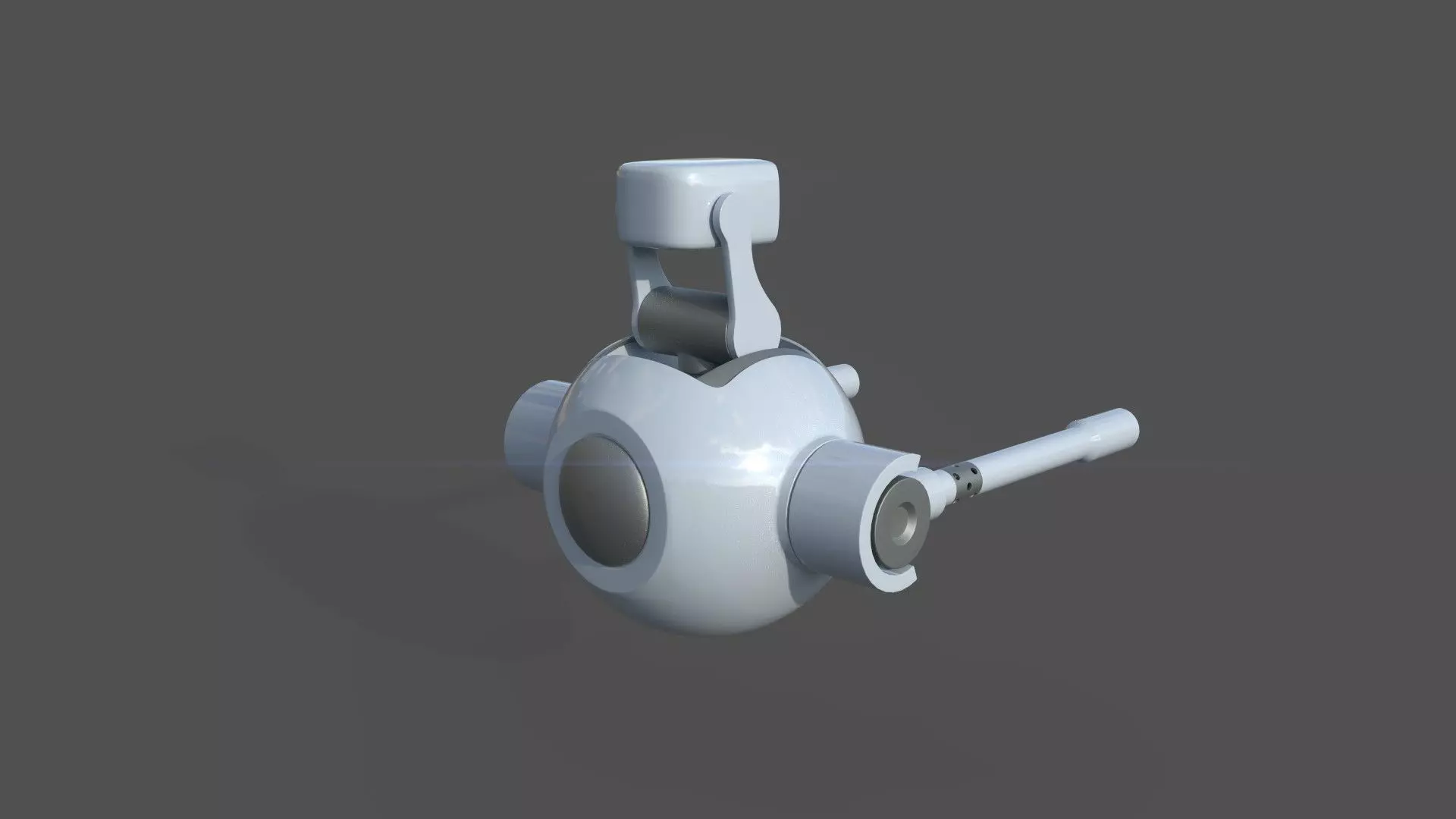 Rigged Lowpoly Mech Spherical Fighter Drone Low-poly 3D model_11