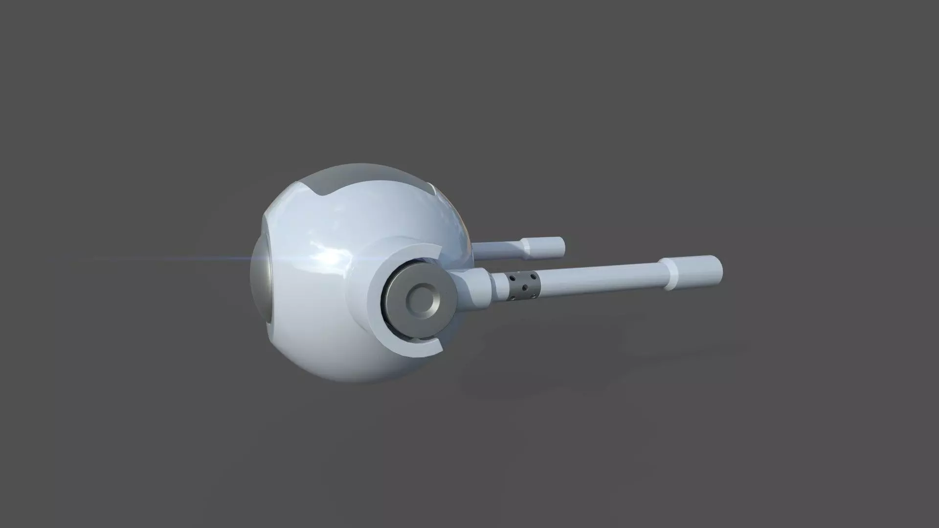 Rigged Lowpoly Mech Spherical Fighter Drone Low-poly 3D model_5