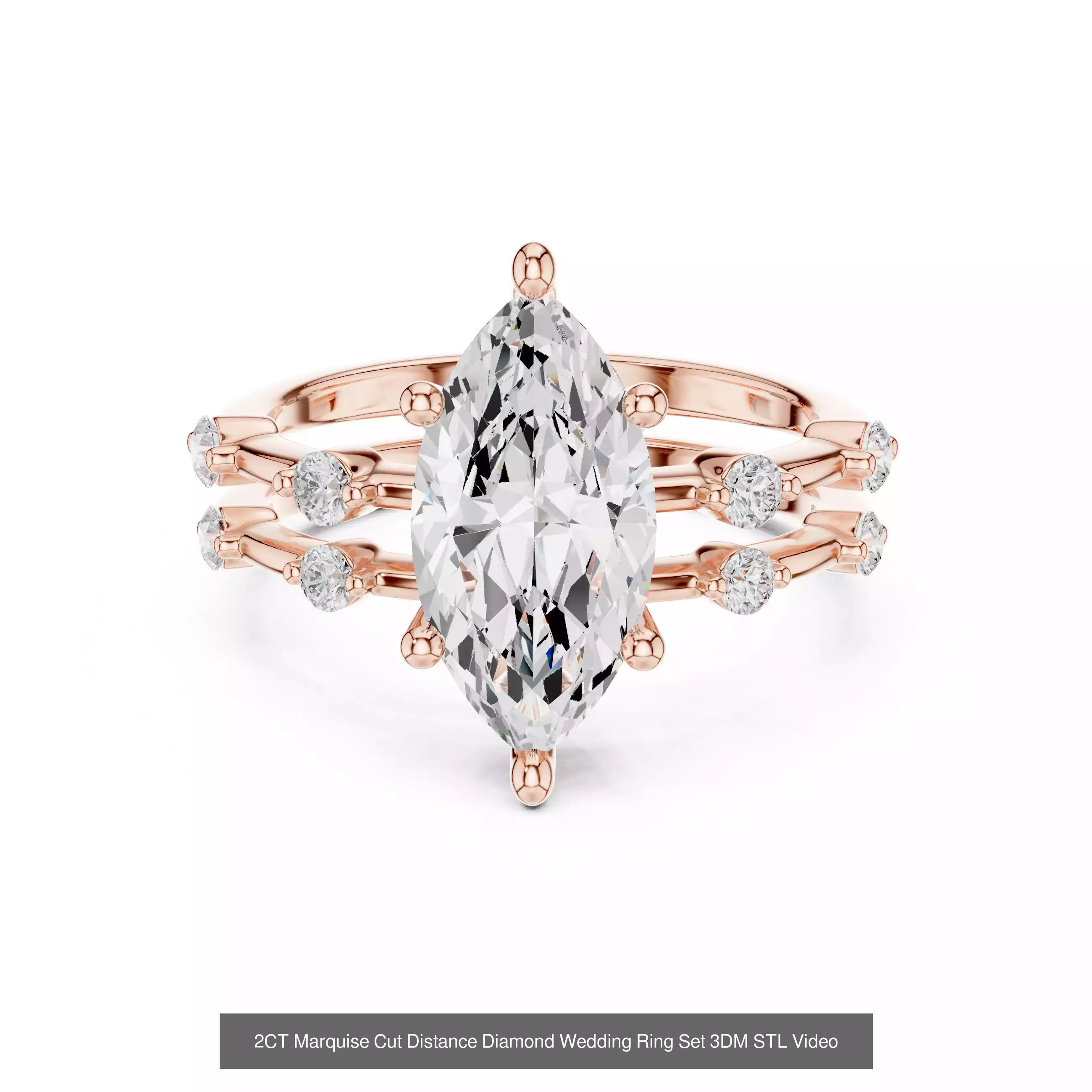 108 Bridal Ring Sets 3DM STL OBJ FBX 3 Color Render Video 3D Model Collection_82