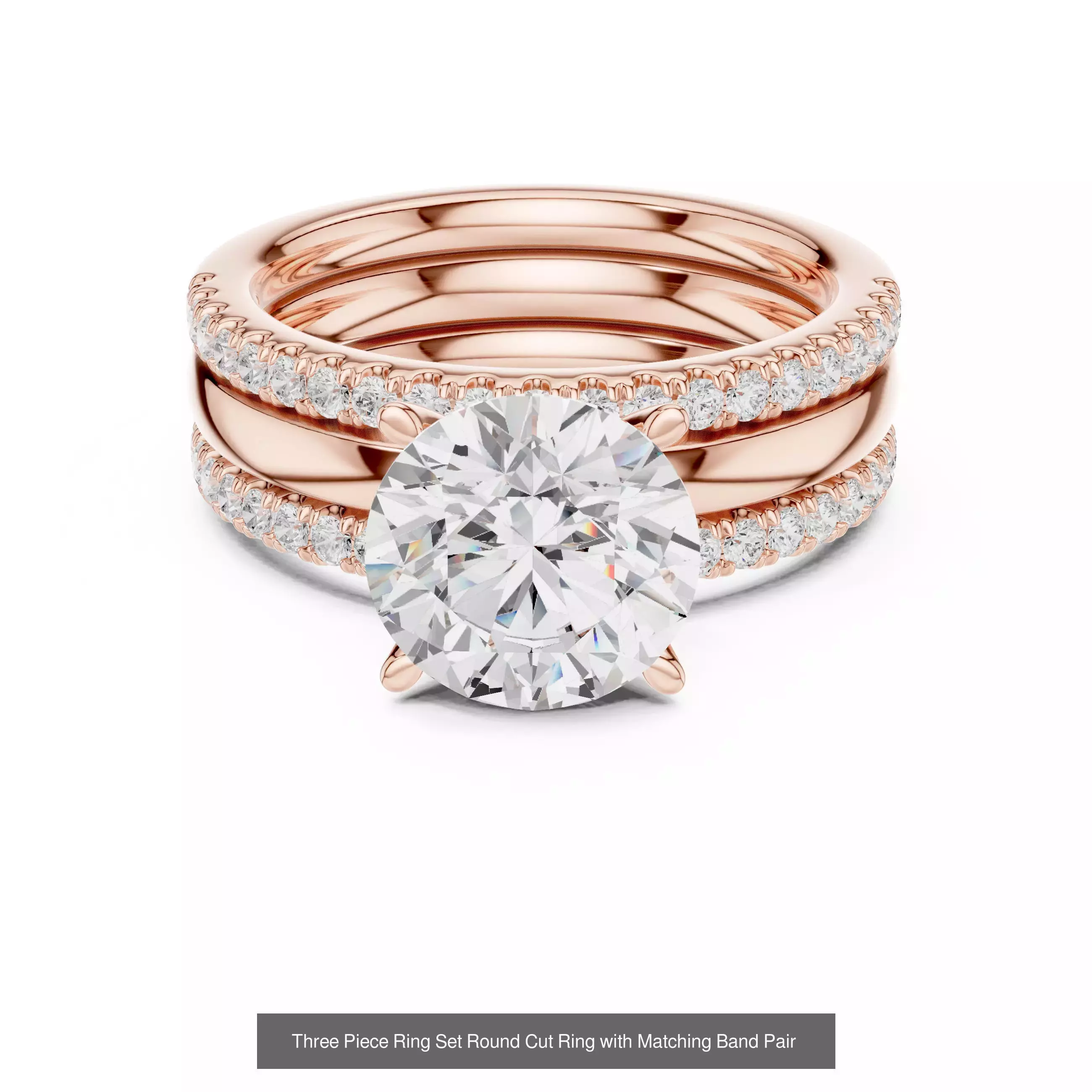 108 Bridal Ring Sets 3DM STL OBJ FBX 3 Color Render Video 3D Model Collection_92