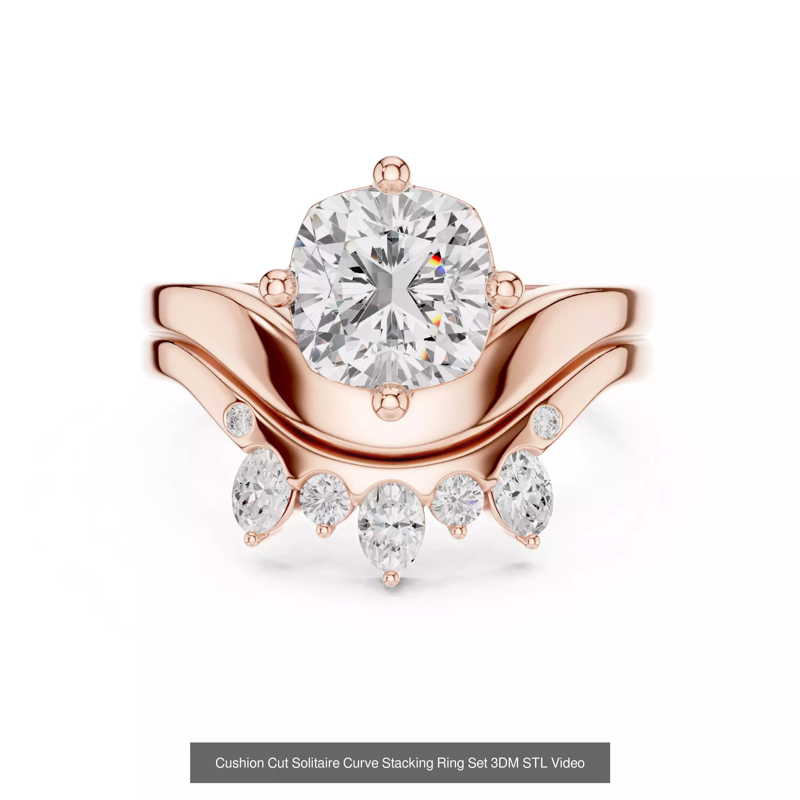 108 Bridal Ring Sets 3DM STL OBJ FBX 3 Color Render Video 3D Model Collection_44