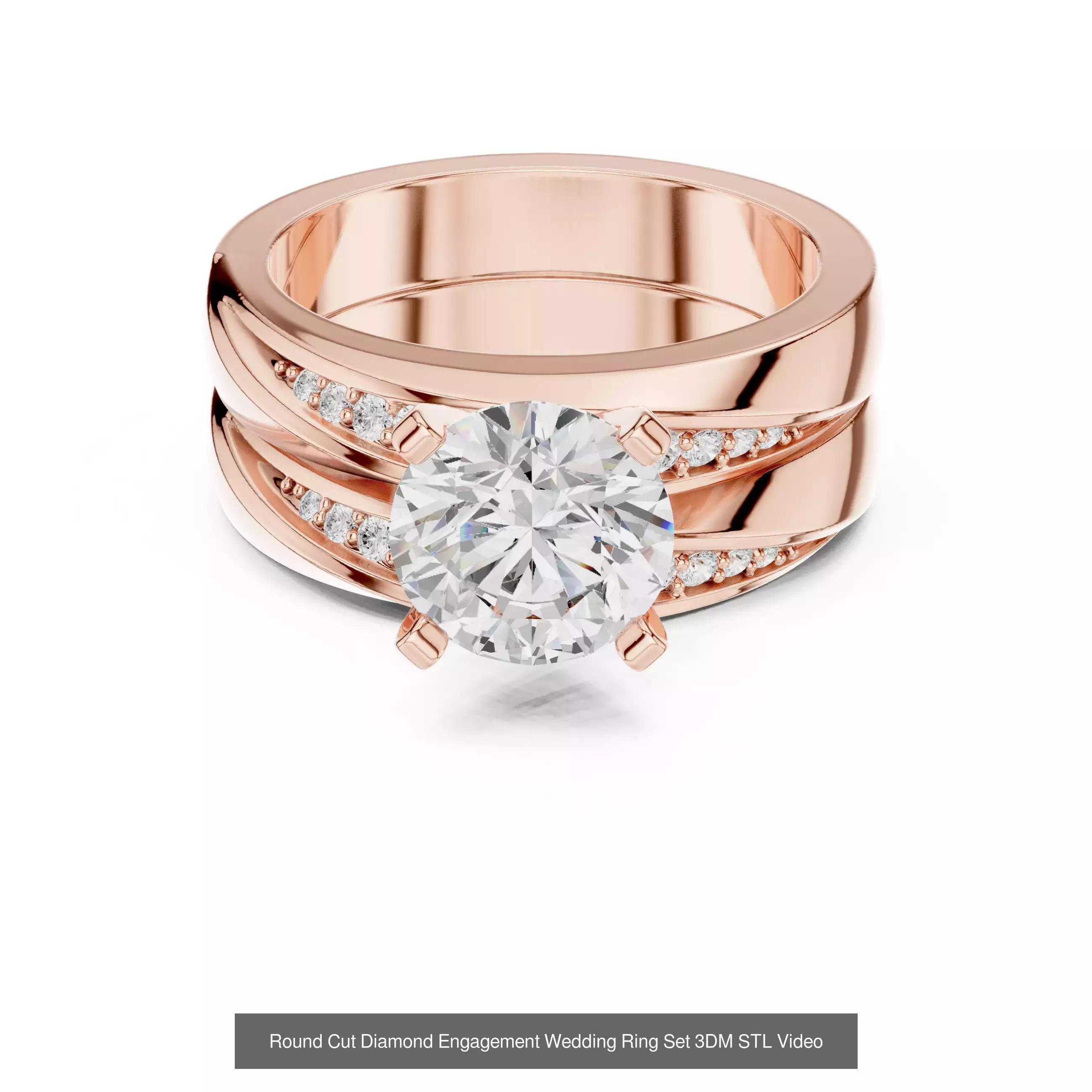 108 Bridal Ring Sets 3DM STL OBJ FBX 3 Color Render Video 3D Model Collection_13