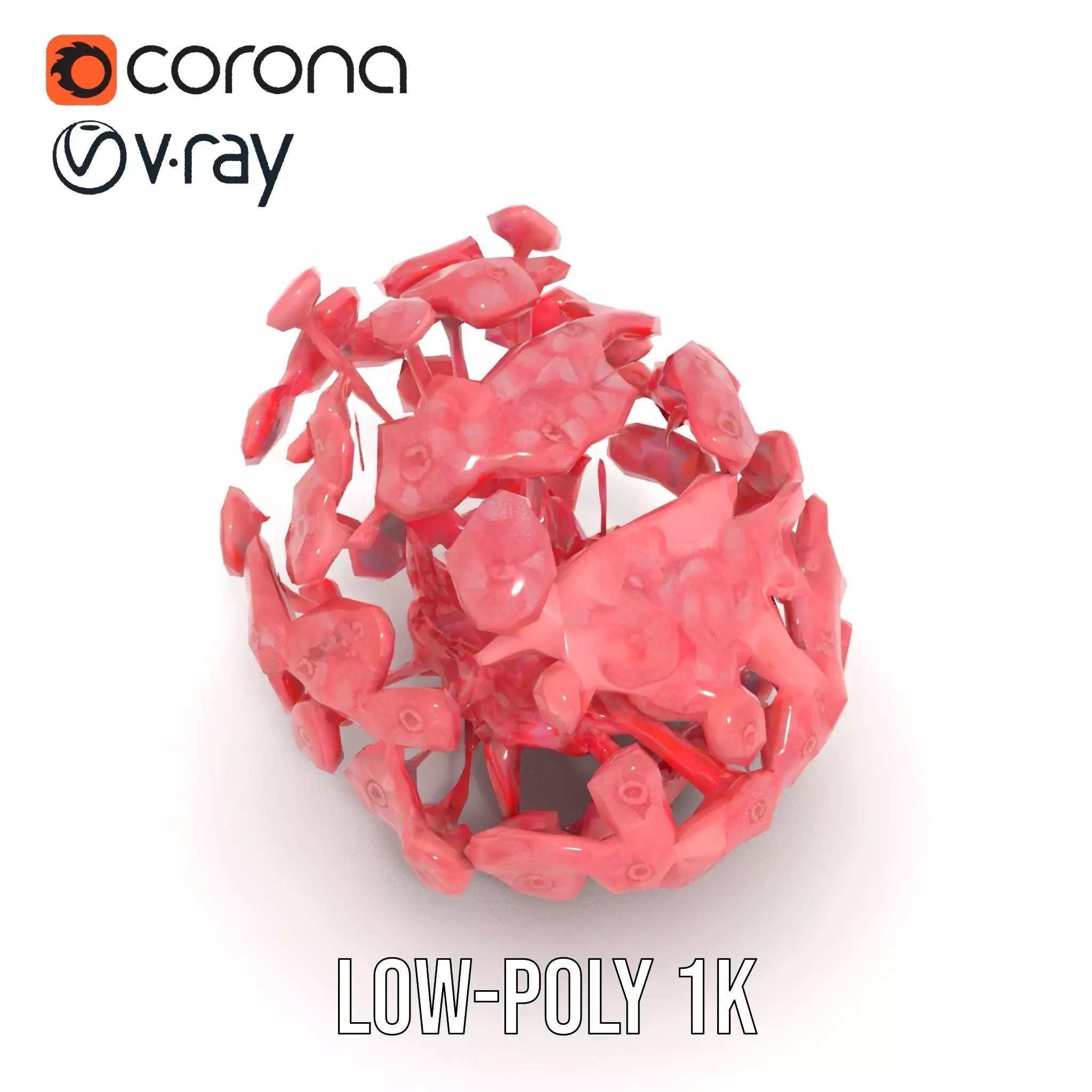 Soft Pink Floral model pack Low-poly 3D model_9