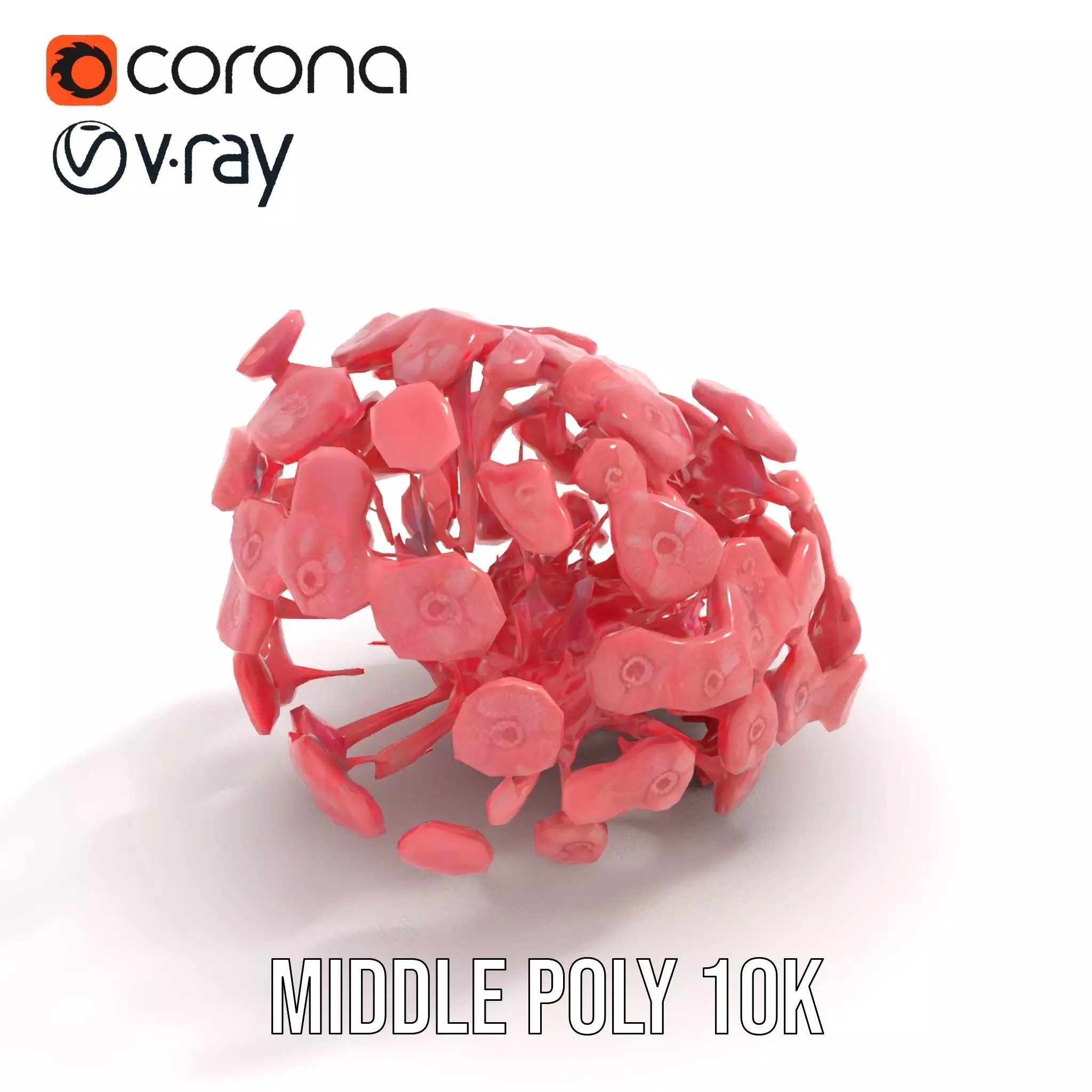 Soft Pink Floral model pack Low-poly 3D model_13