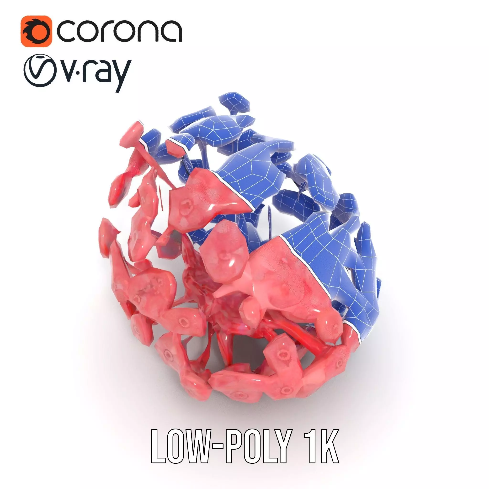 Soft Pink Floral model pack Low-poly 3D model_31