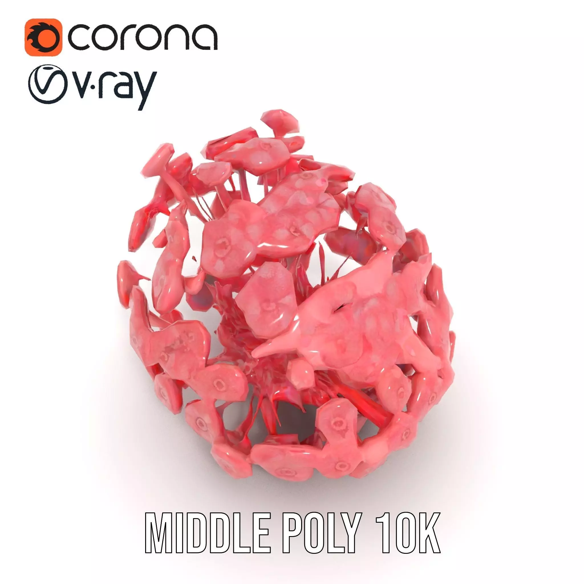 Soft Pink Floral model pack Low-poly 3D model_16