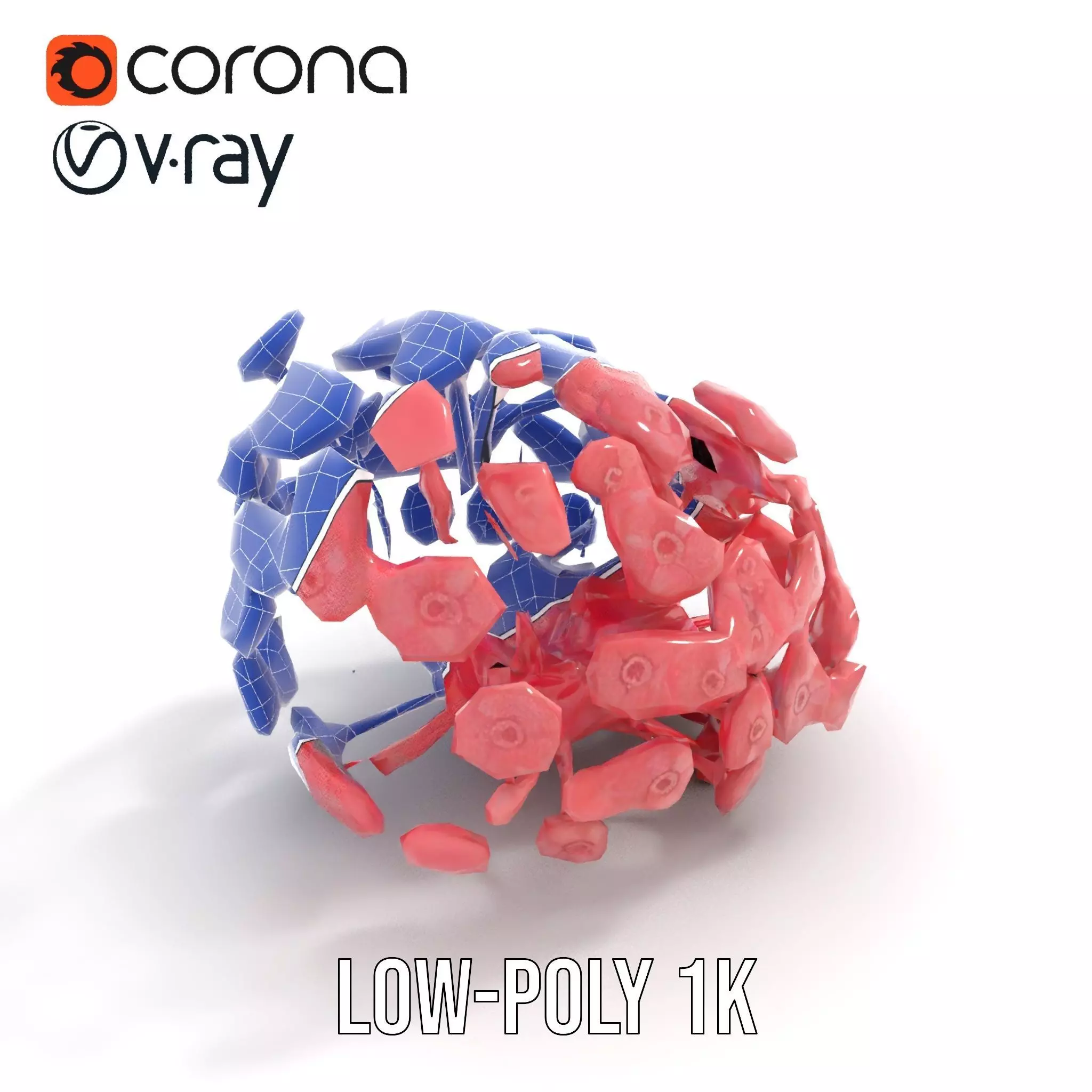 Soft Pink Floral model pack Low-poly 3D model_28