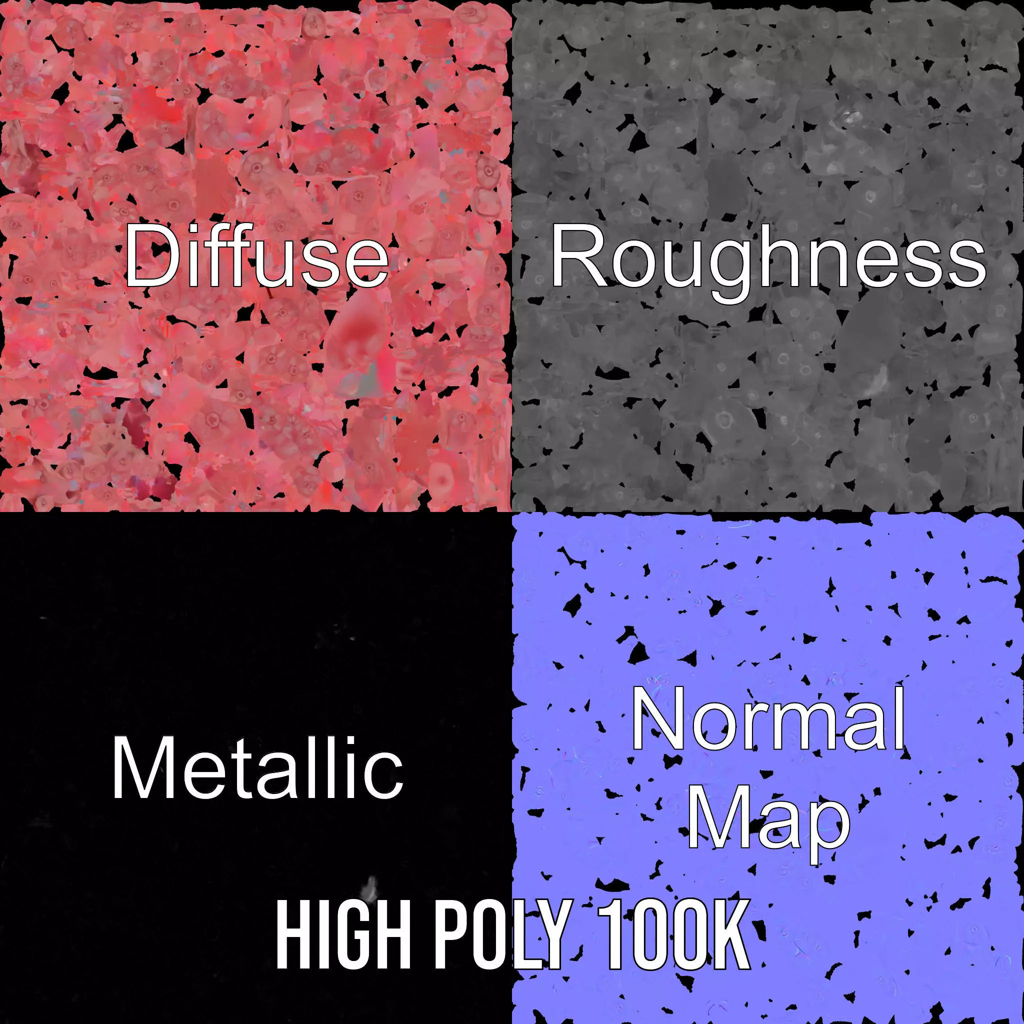 Soft Pink Floral model pack Low-poly 3D model_3