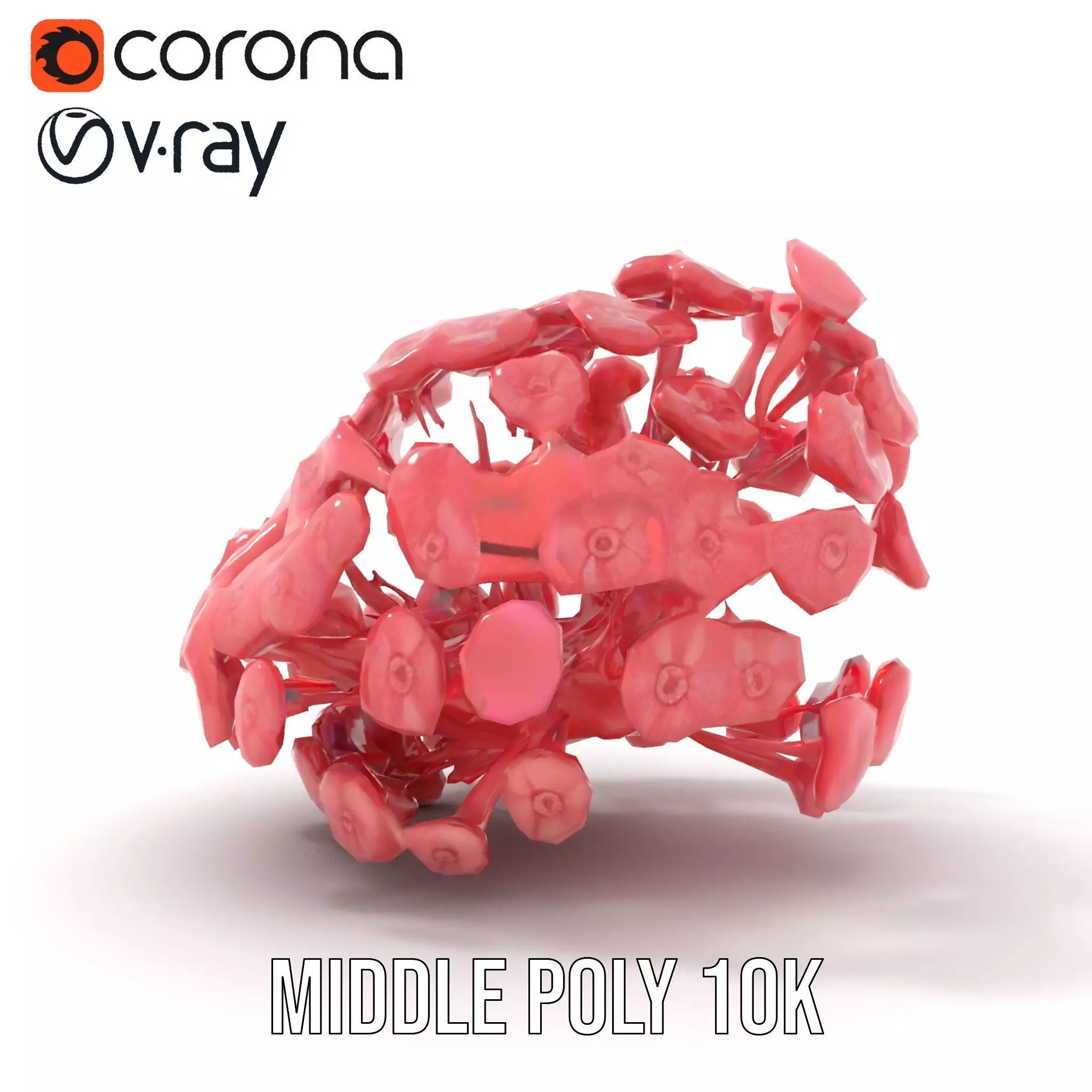 Soft Pink Floral model pack Low-poly 3D model_6