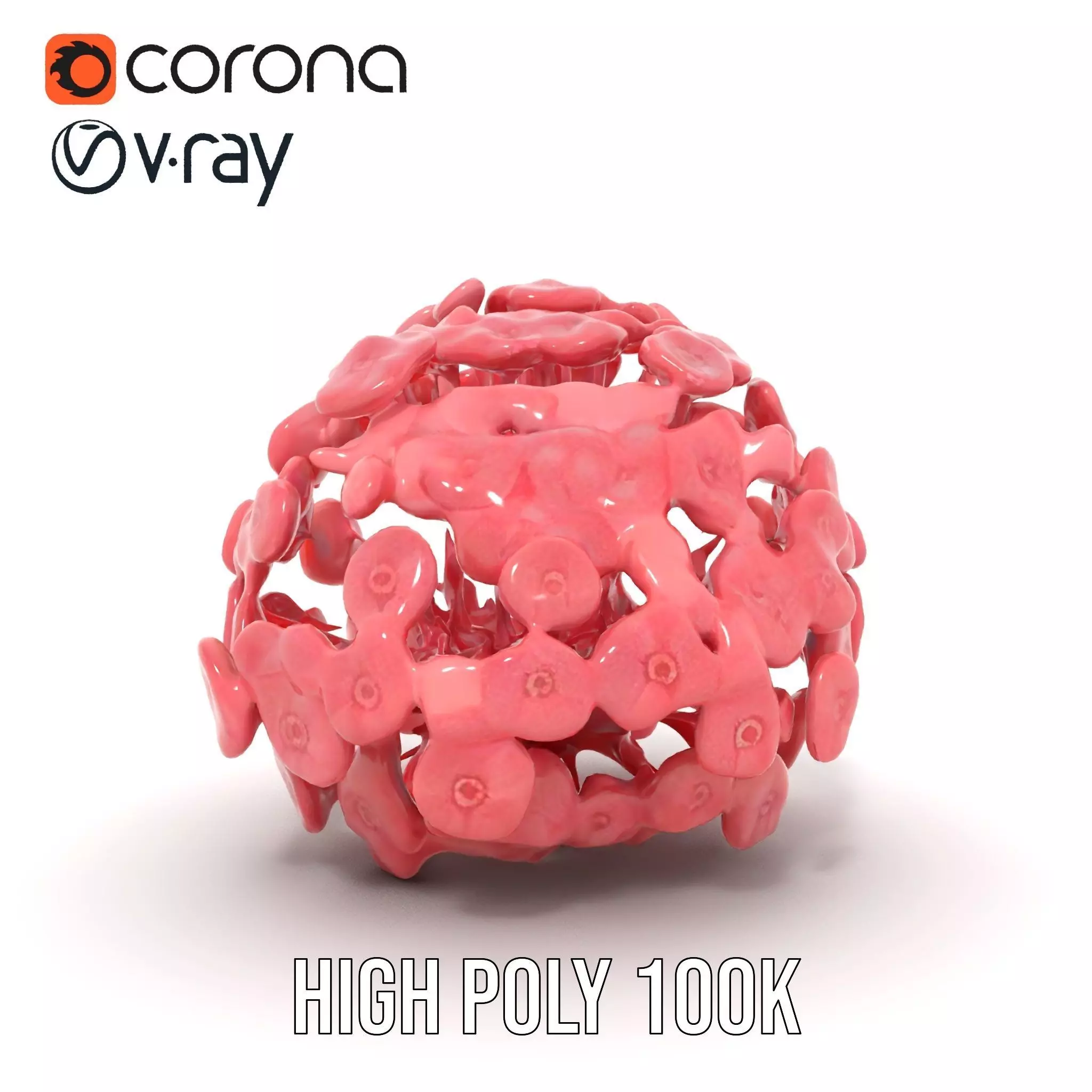 Soft Pink Floral model pack Low-poly 3D model_26